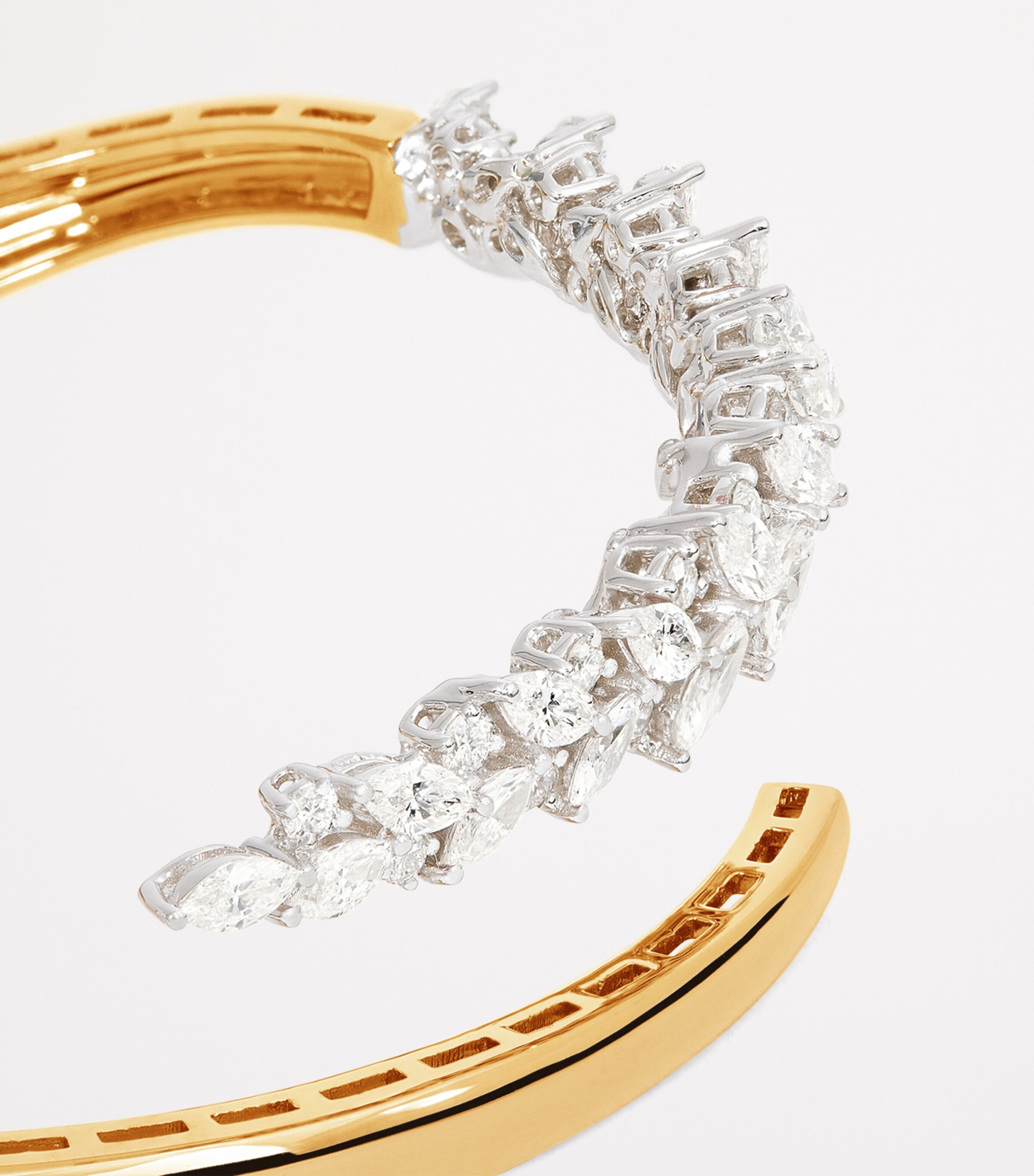 Mixed Gold and Diamond Bangle MIXED GOLD Image 6