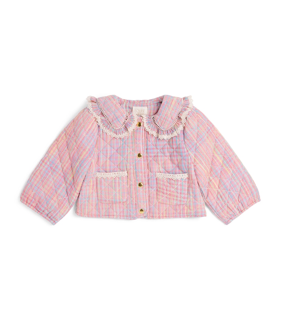 Louise Misha Cotton Stripe Joulia Jacket (3-10 Years) Pink Pomelo Checks Image 1