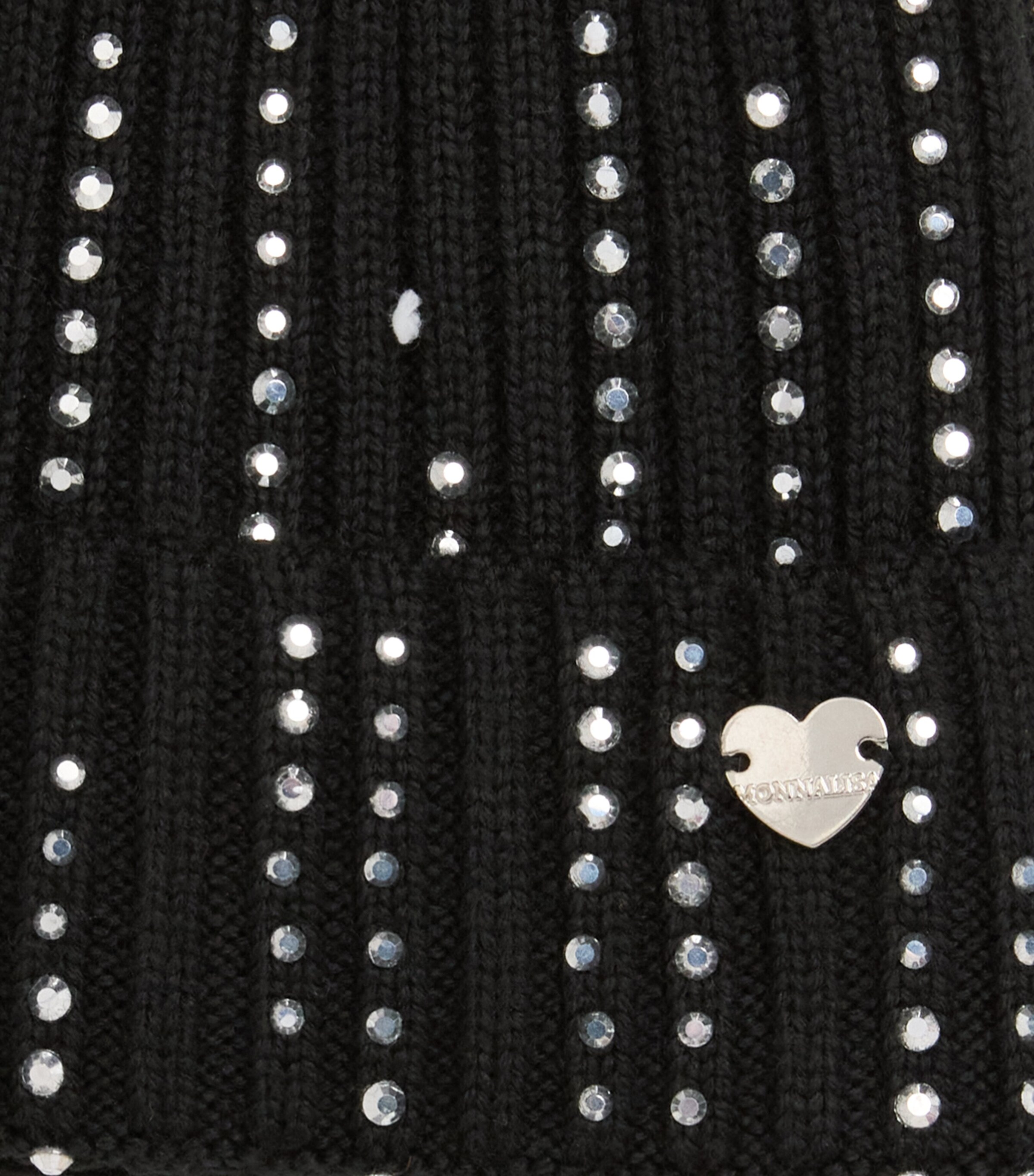Monnalisa Embellished Knit Hat Nero Image 3