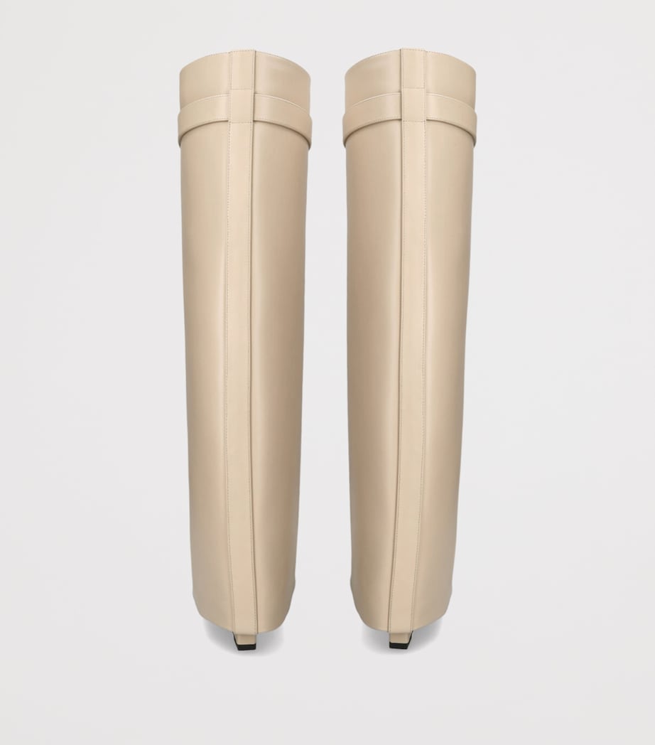 Leather Shark Knee-High Boots 95 BEIGE Image 2