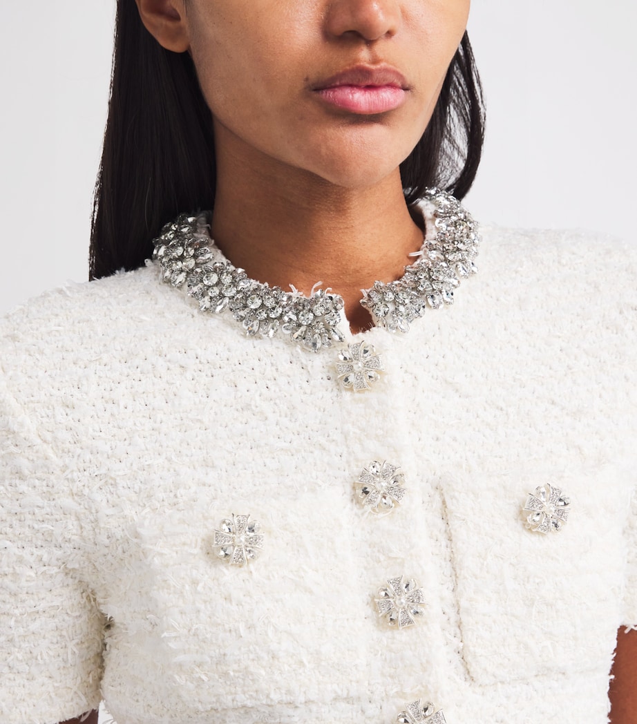 Textured-Knit Mini Dress CREAM Image 4