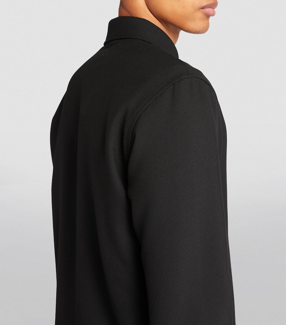 Long-Sleeve Press-Stud Shirt BLACK Image 6