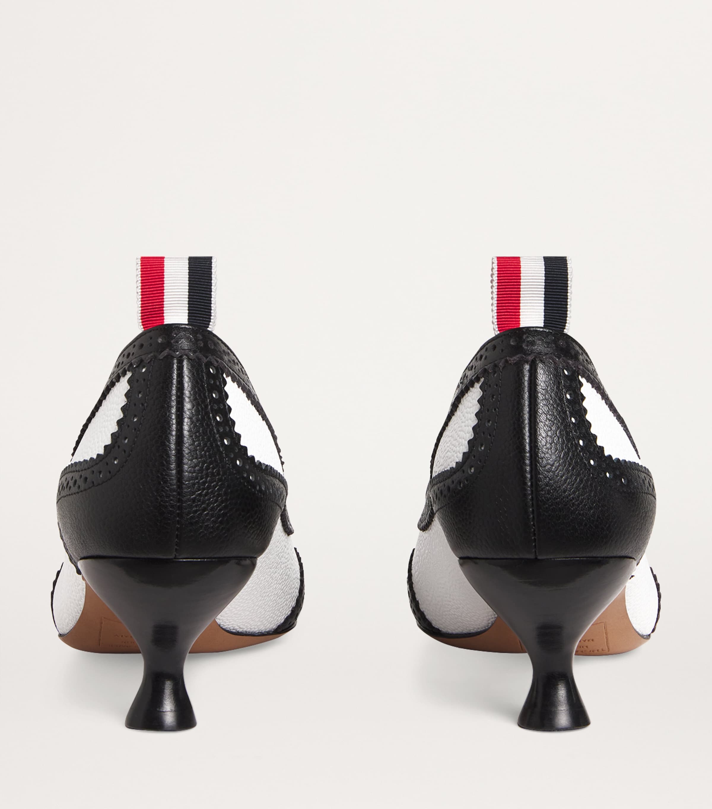 Leather Wingtip Pumps 55 BLK/WHT Image 4