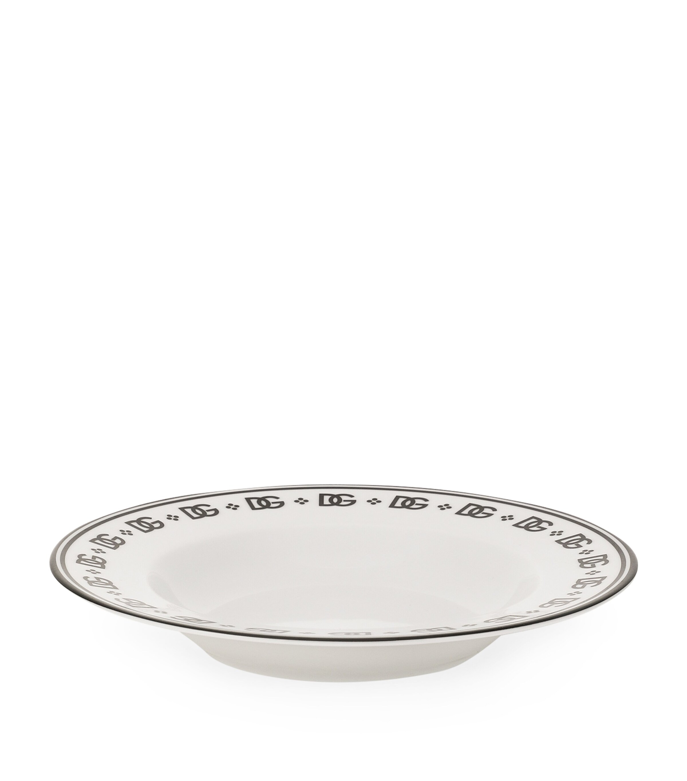 Dolce&Gabbana Casa Set of 2 DG Logo Soup Plates (20cm) Dg Logo Bordo Image 2
