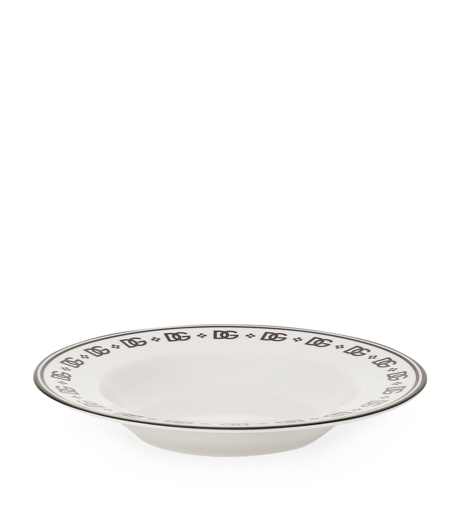 Set of 2 DG Logo Soup Plates (20cm) U0082-DG LOGO BORDO Image 2