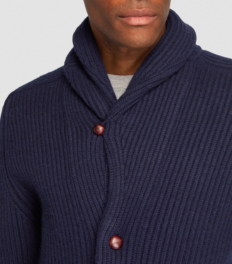 Cashmere Shawl-Collar Cardigan NAVY Image 6