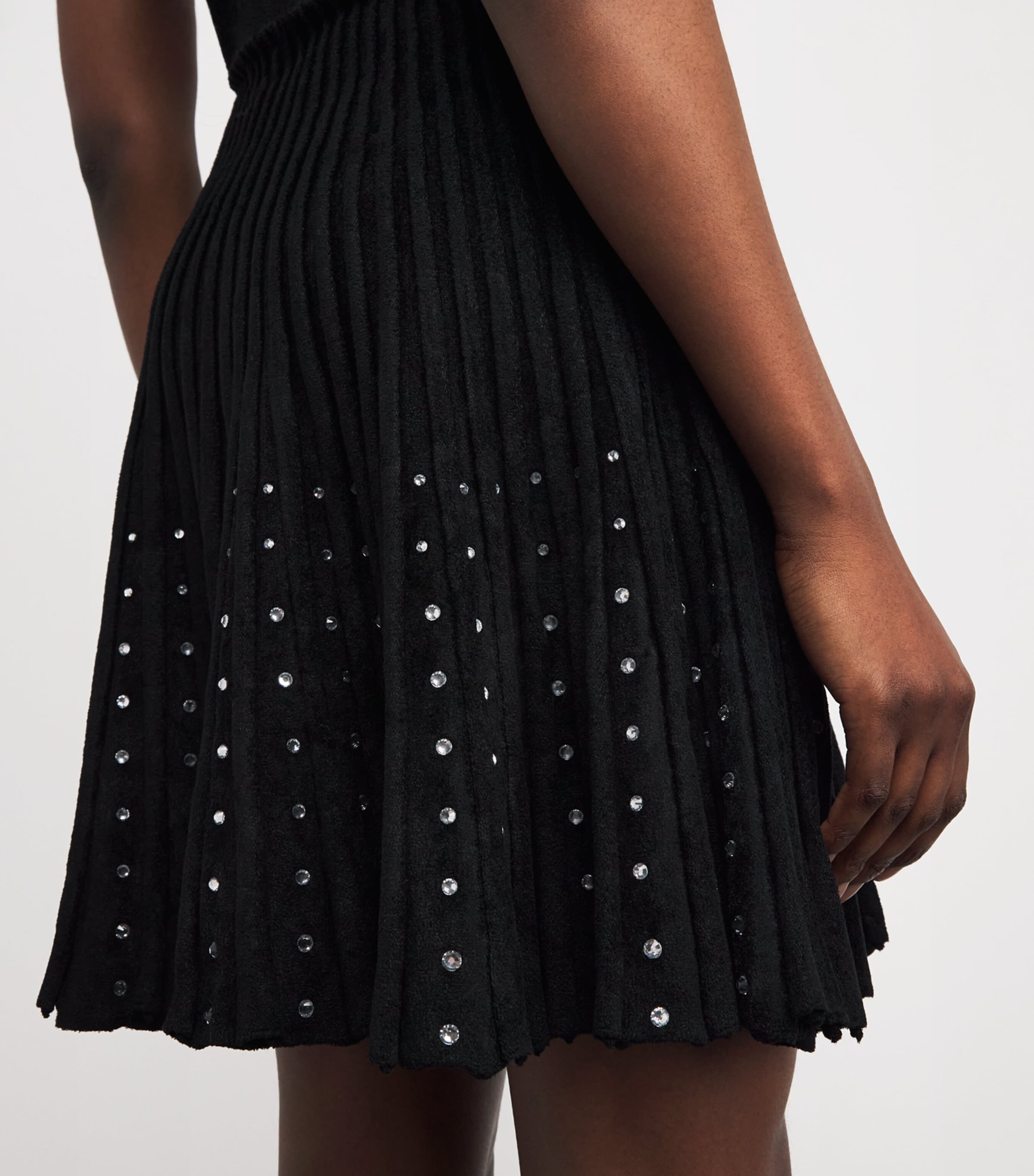 Embellished Knit Mini Dress BLACK Image 4