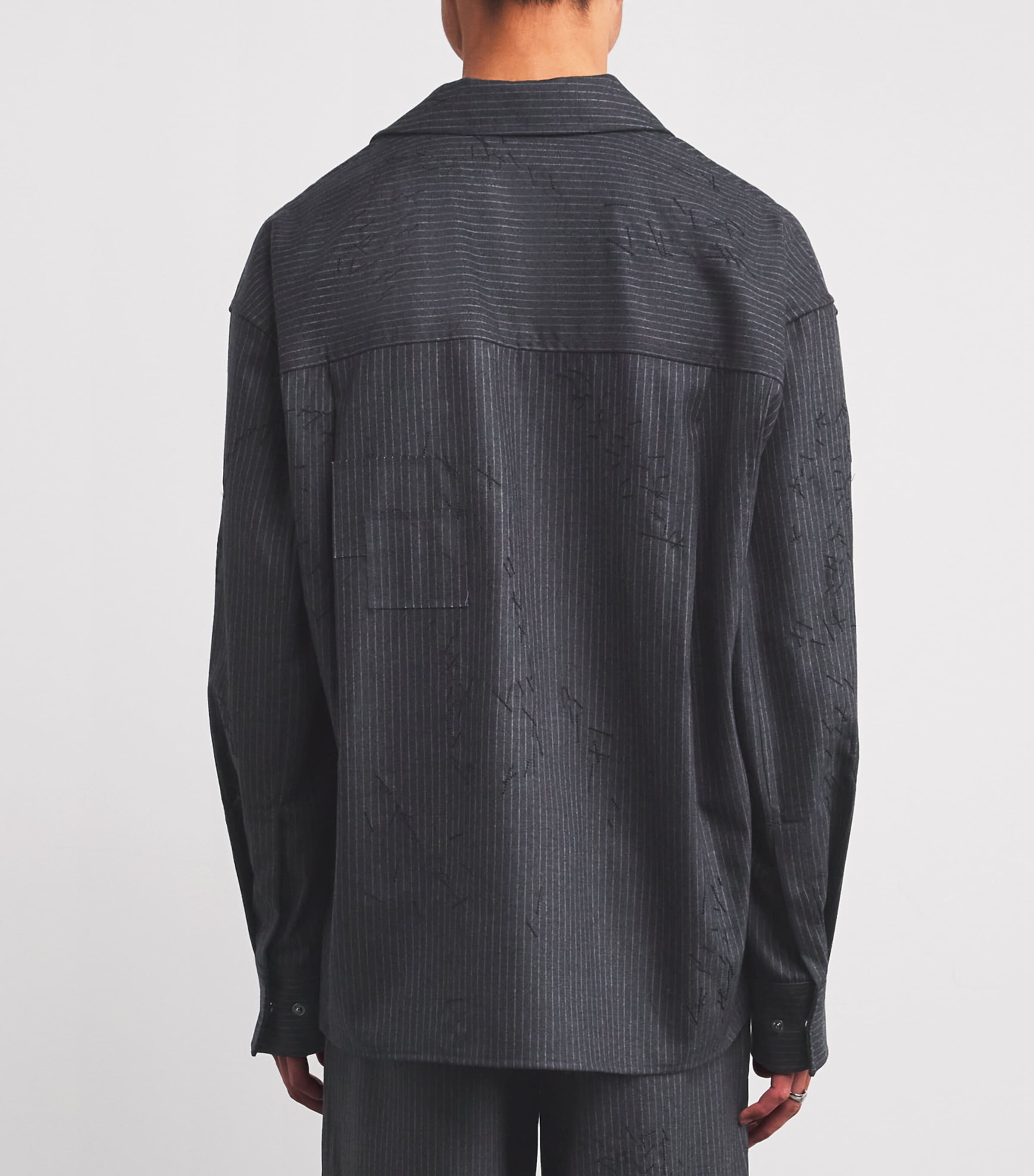 Wool-Blend Pinstripe Shirt COAL PINSTRIPE Image 4