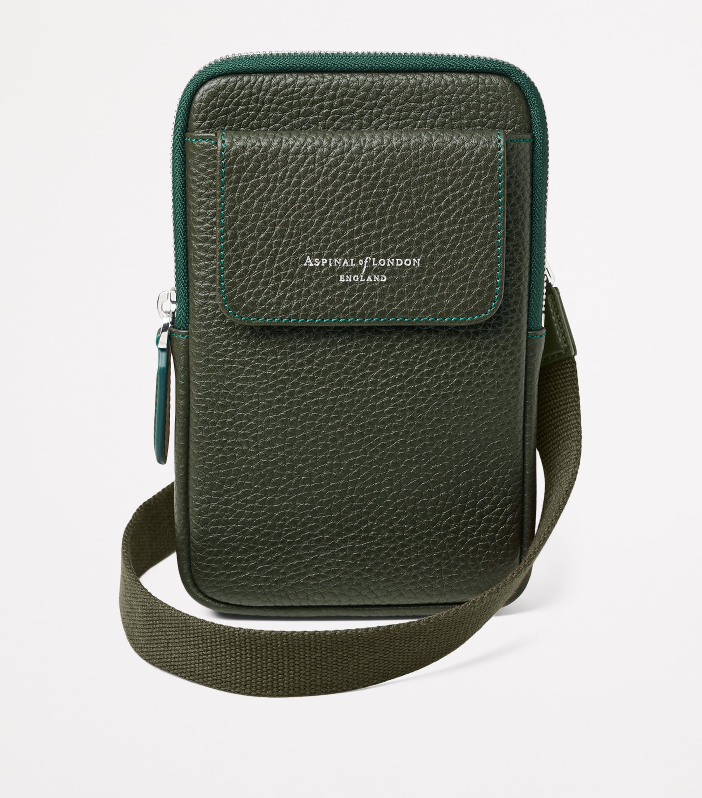 Aspinal Of London Leather Reporter Crossbody Phone Pouch