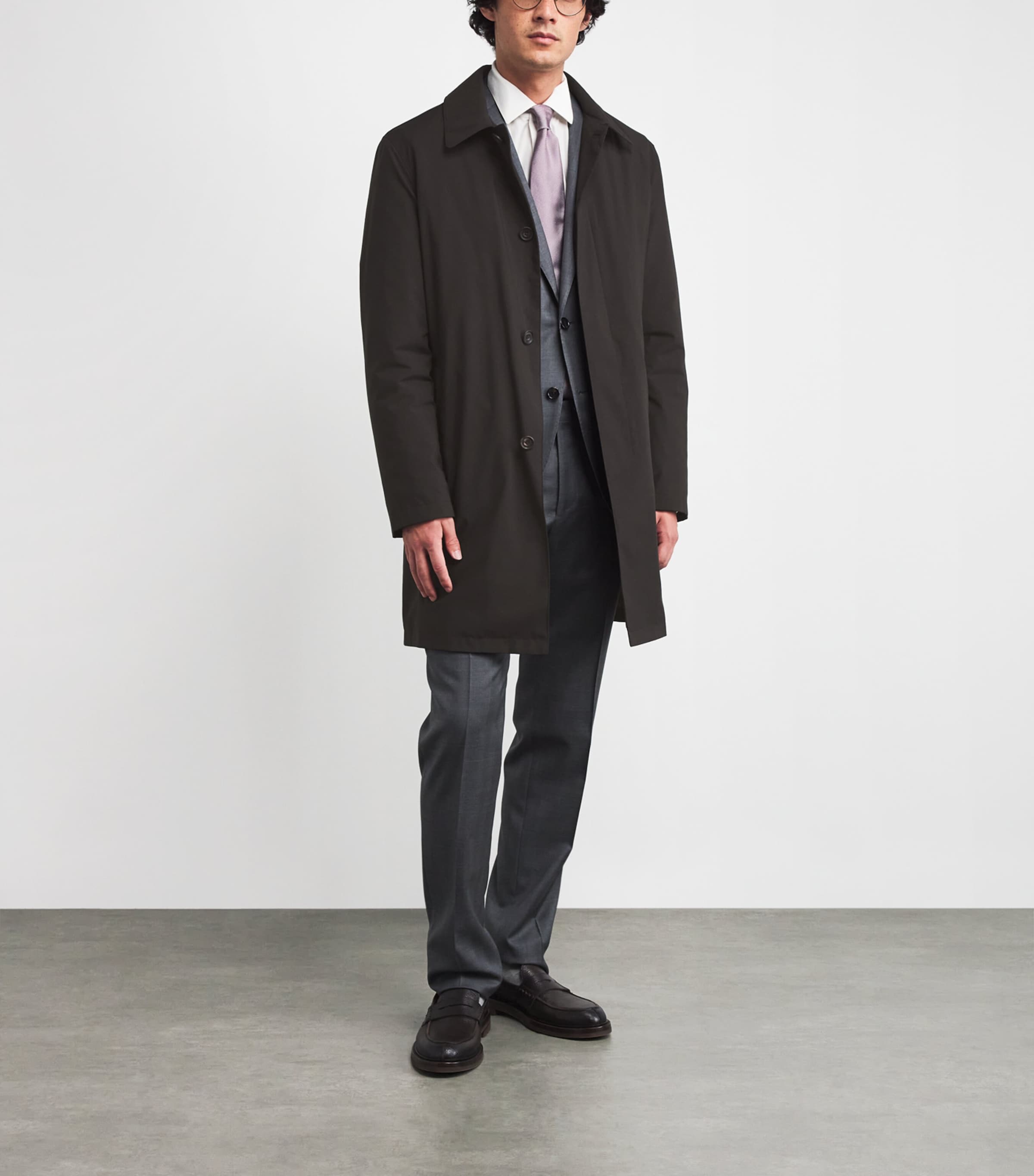 Water-Resistant Overcoat 030 DARK BROWN Image 2
