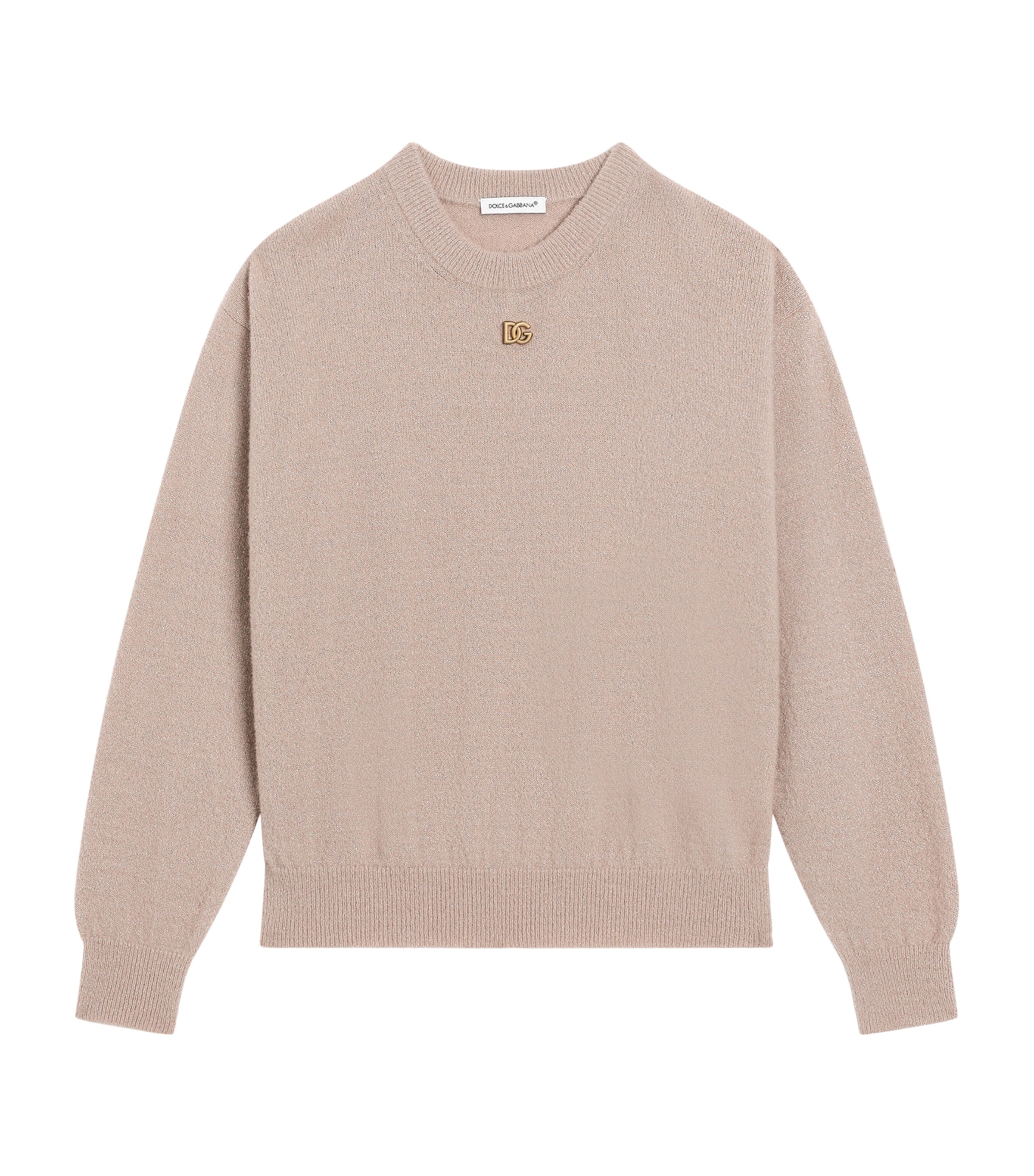 Dolce&Gabbana Kids Glitter Logo Sweater (8-12 Years) Antique Rose Image 1
