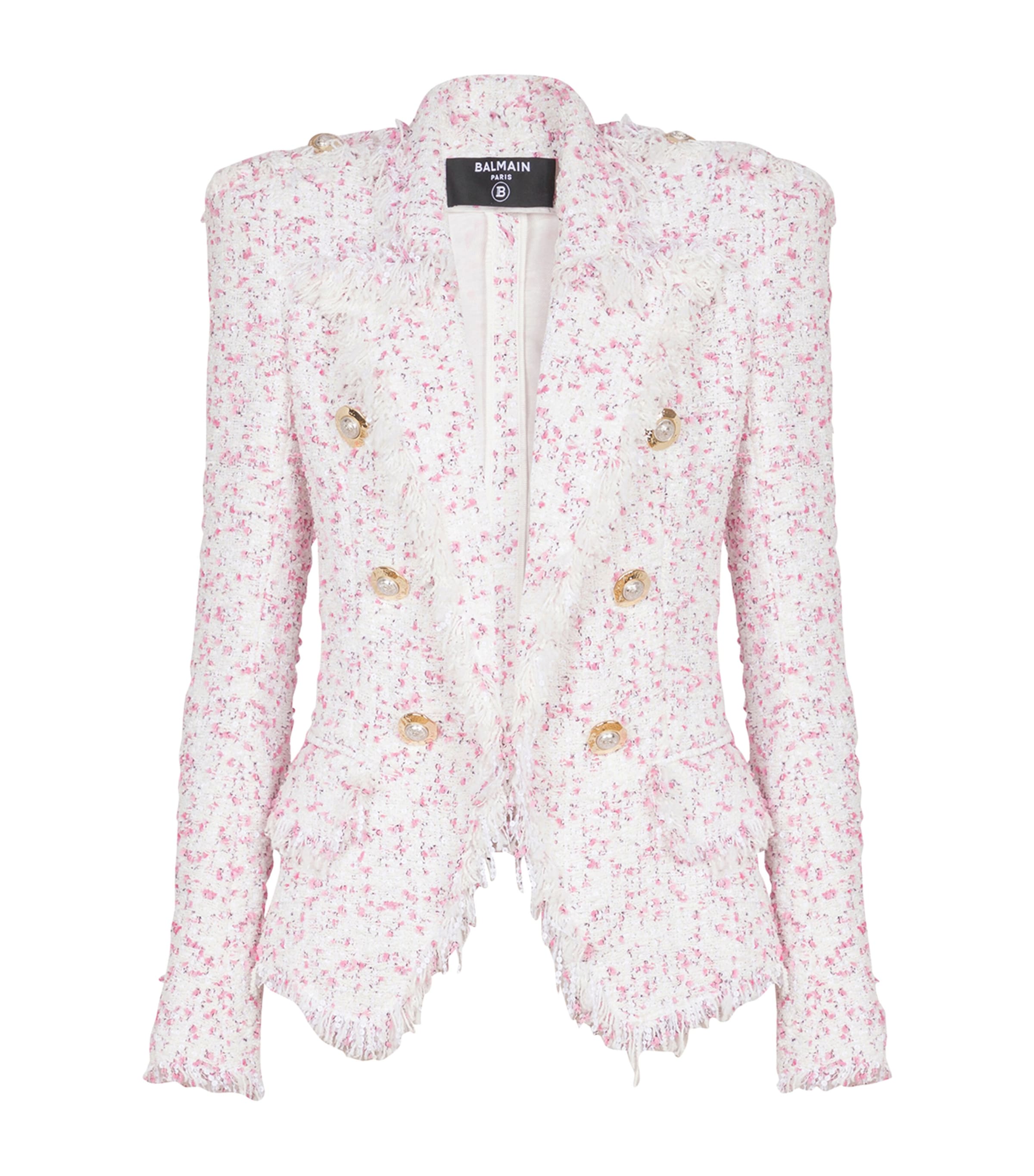 Balmain Tweed Frayed Blazer