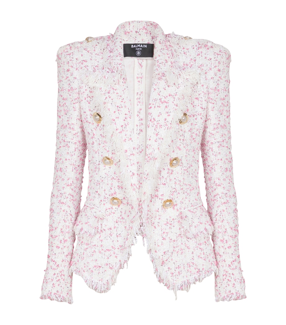 Tweed Frayed Blazer GRD BLANC/ROSE Image 1