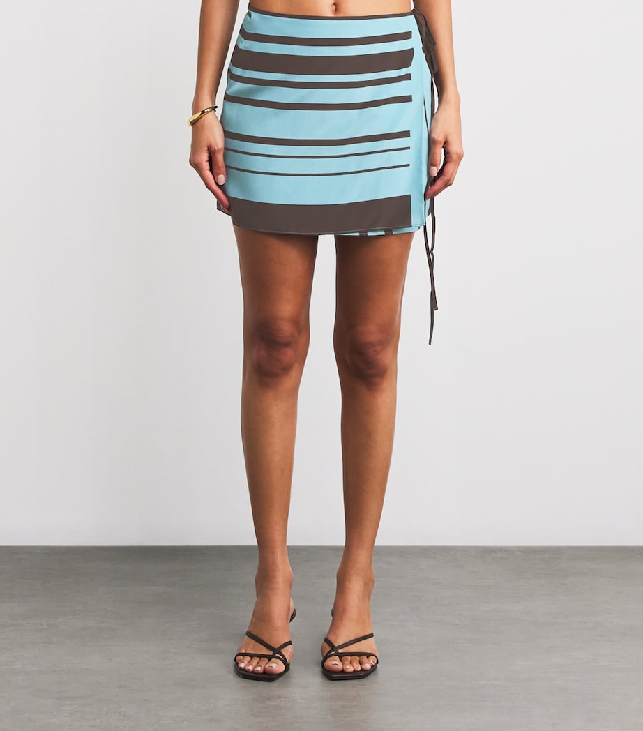 Silk Rioja Wrap Mini Skirt PACHA MINERAL STRIPE Image 3