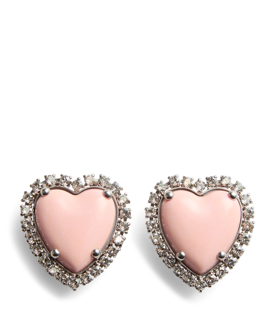 Metal, Resin and Swarovski Crystal Coeur Hyperbole Clip-On Earrings BXM Image 1