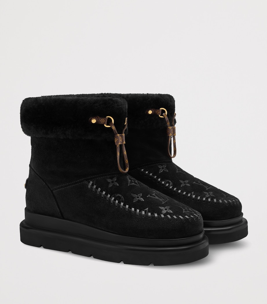 Suede Cortina Ankle Boots BLACK Image 3