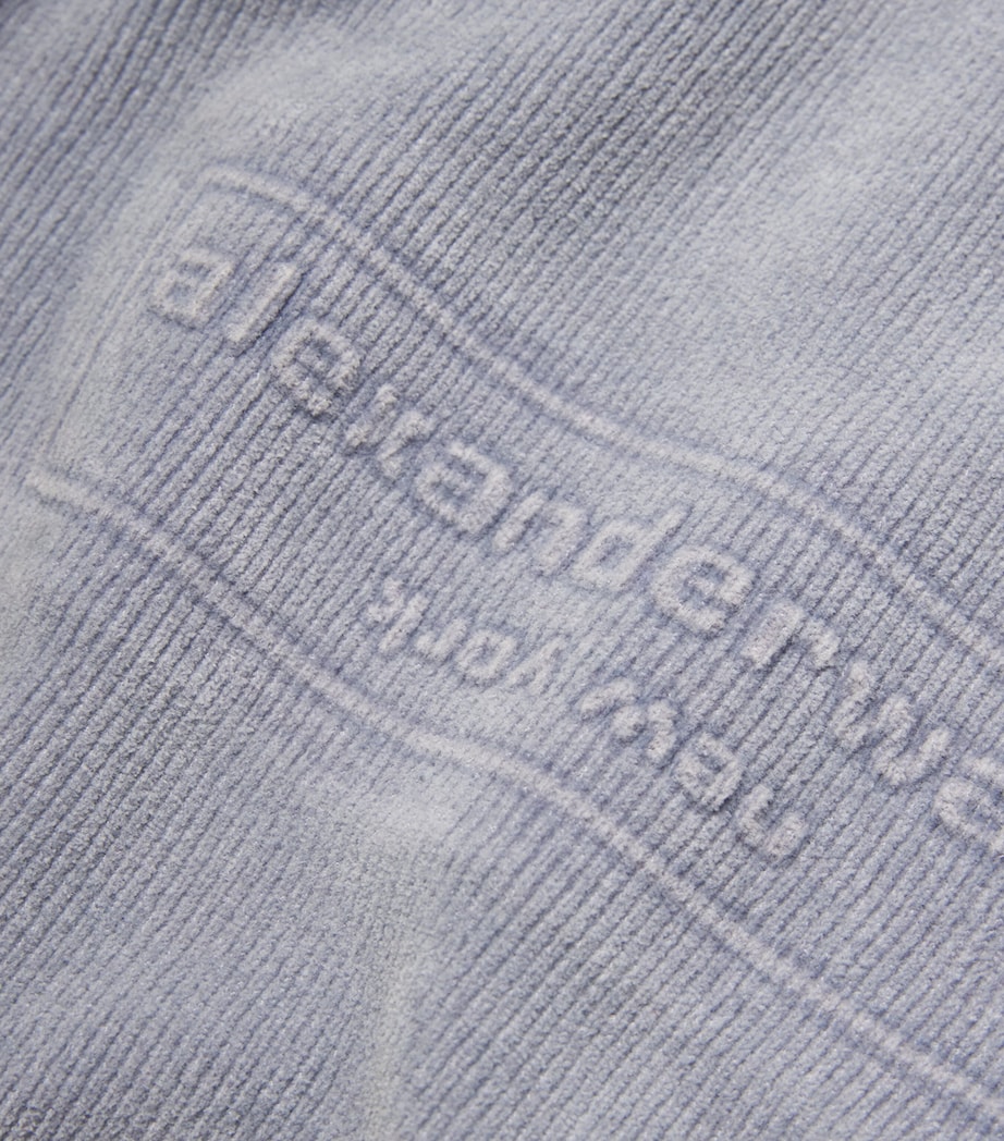 Cotton-Blend Chenille Logo T-Shirt 057 WASHED GREY Image 5