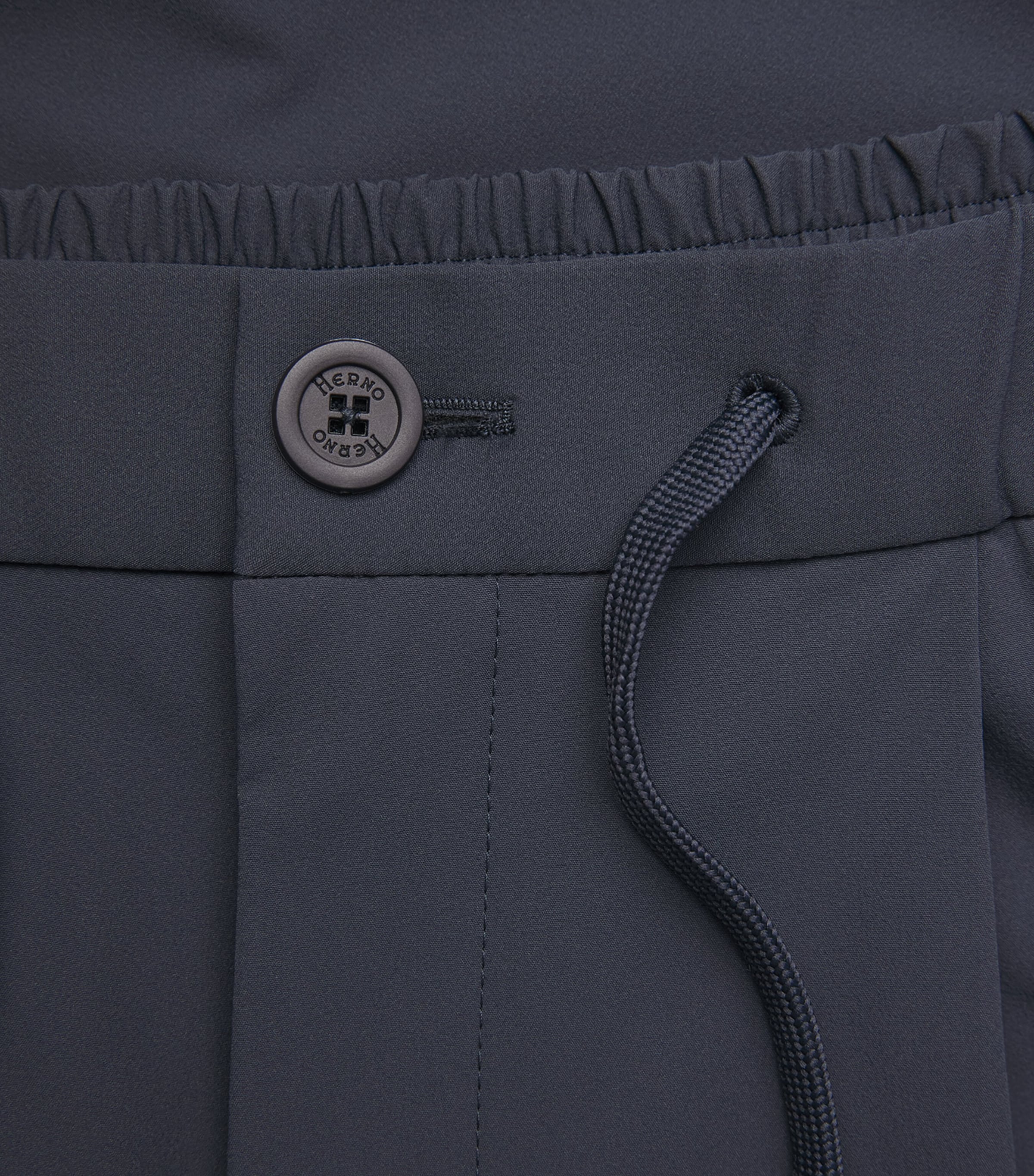 Herno Mens Stretch Technical Drawstring Trousers Blu Navy Image 6