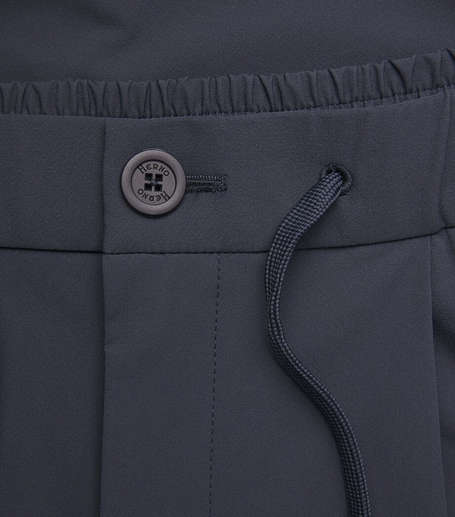 Herno Mens Stretch Technical Drawstring Trousers Blu Navy Image 6