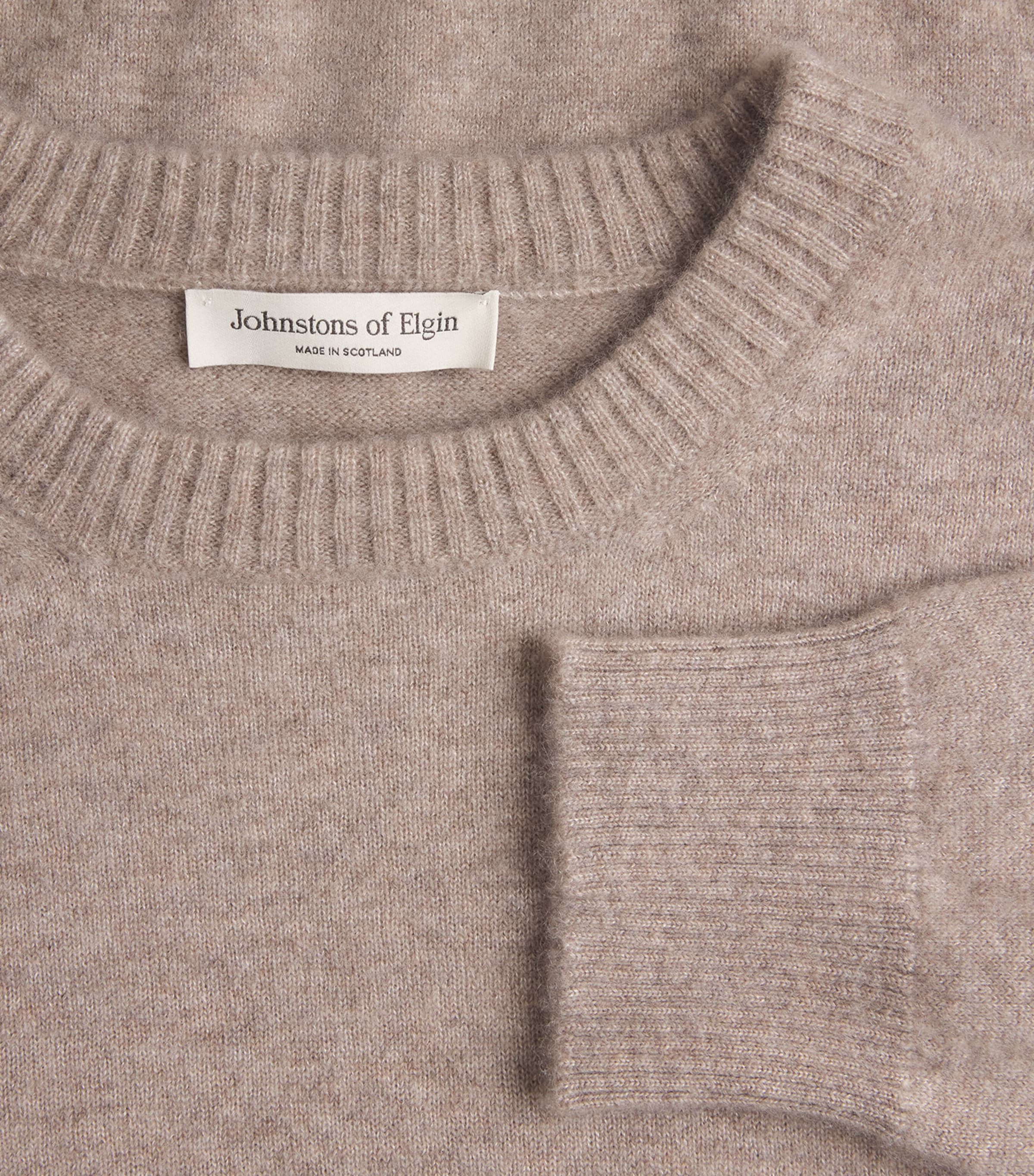 Johnstons Of Elgin Womens Cashmere-Silk Boyce Sweater Cloud Stone Image 6