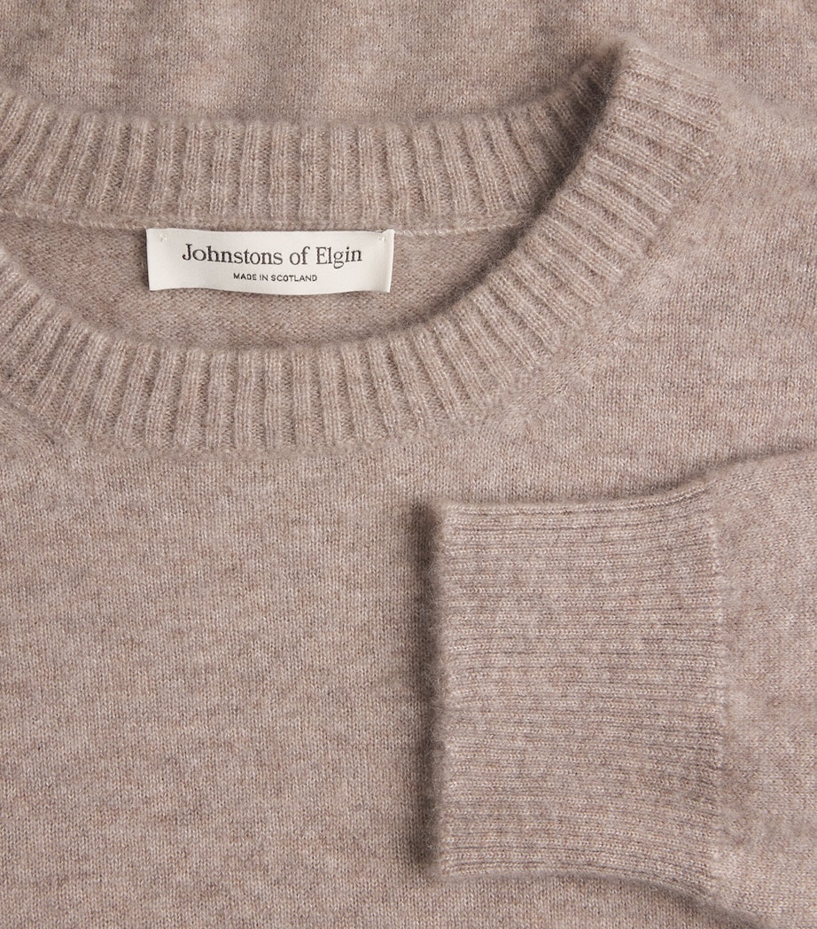 Johnstons Of Elgin Womens Cashmere-Silk Boyce Sweater Cloud Stone Image 6