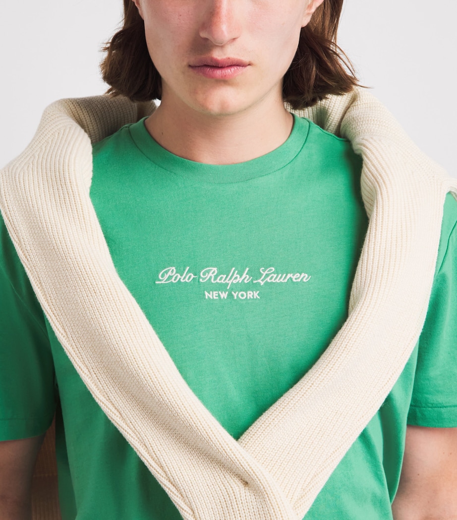 Polo Ralph Lauren Mens Cotton Embroidered Logo T-Shirt Raft Green Image 3