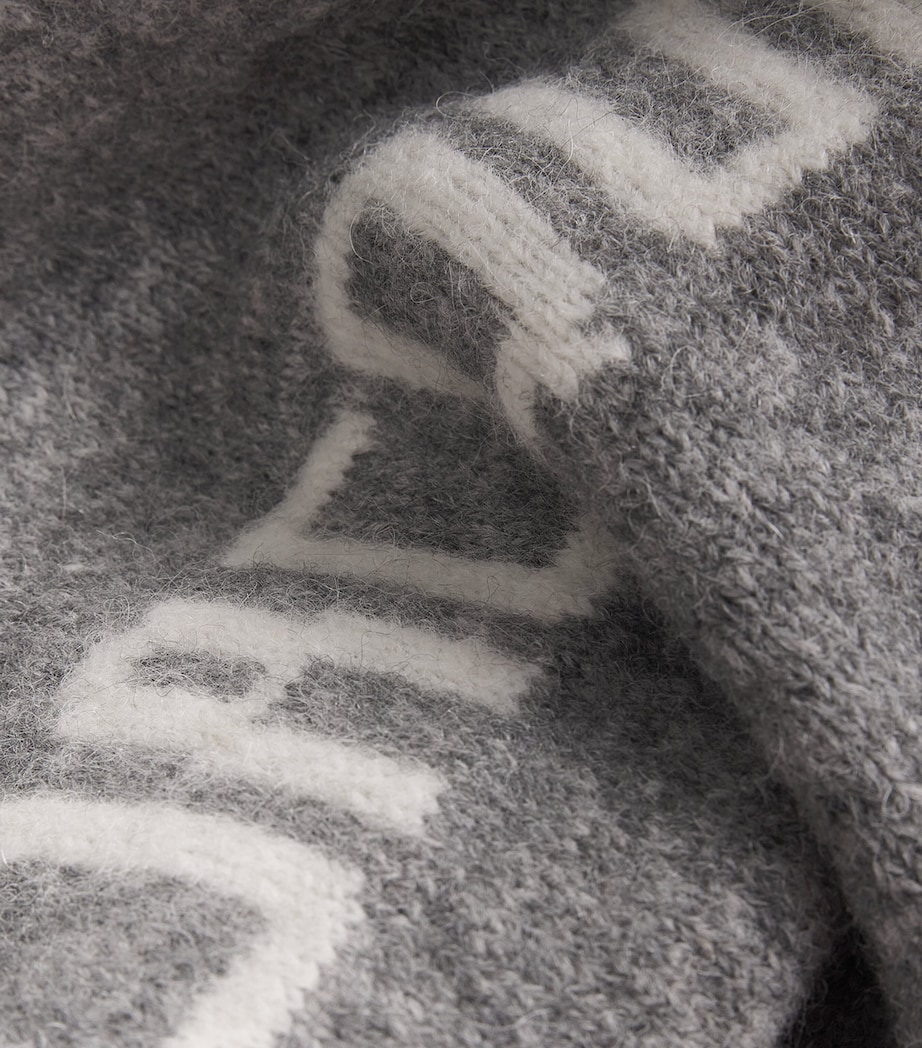 Jacquemus Womens Alpaca Wool-Blend Logo Sweater Grey Image 5