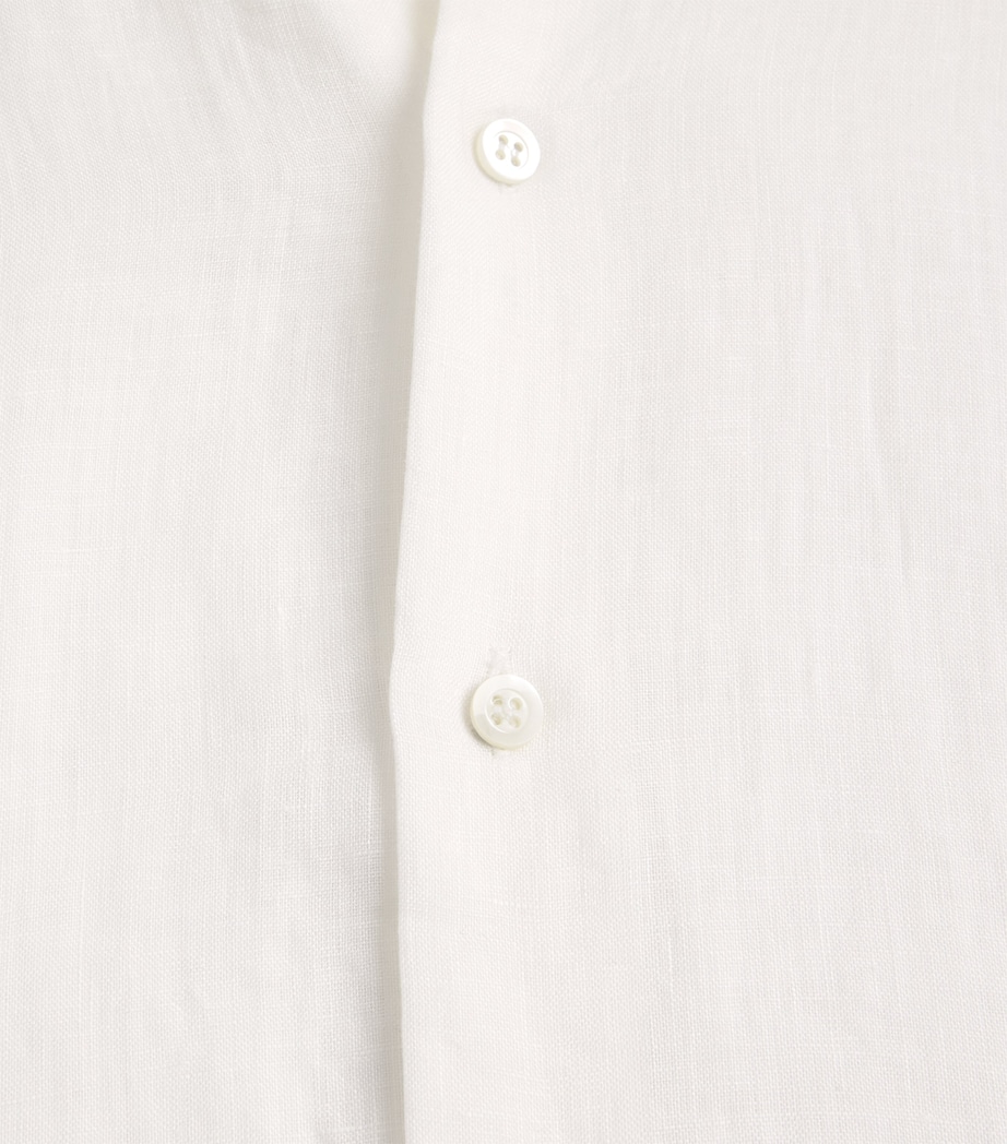 Eskandar Womens Linen Stand-Collar A-Line Shirt White Image 6