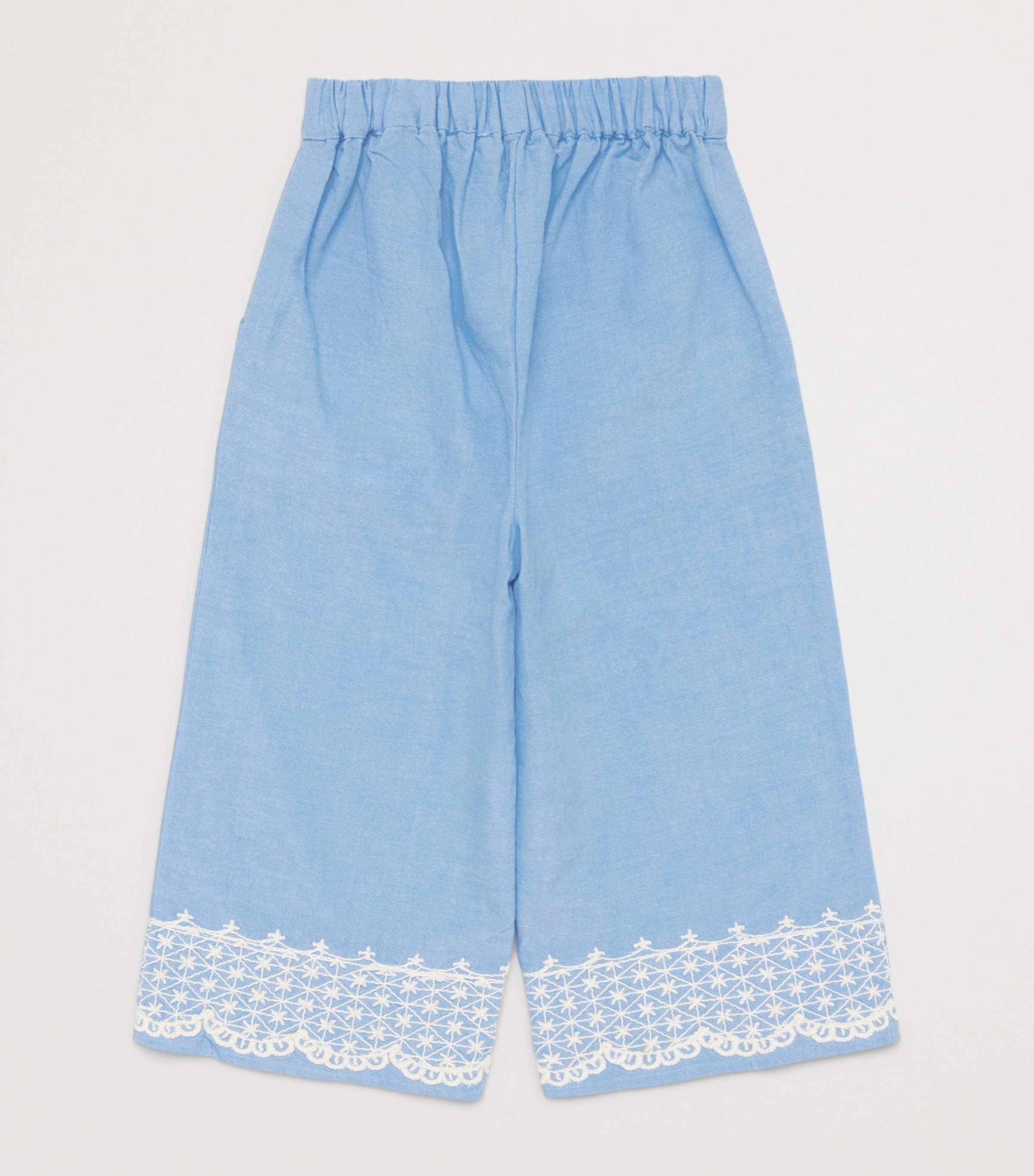 Cotton Embroidered Florelia Trousers (3-10 Years) BLUE STRIPES Image 2
