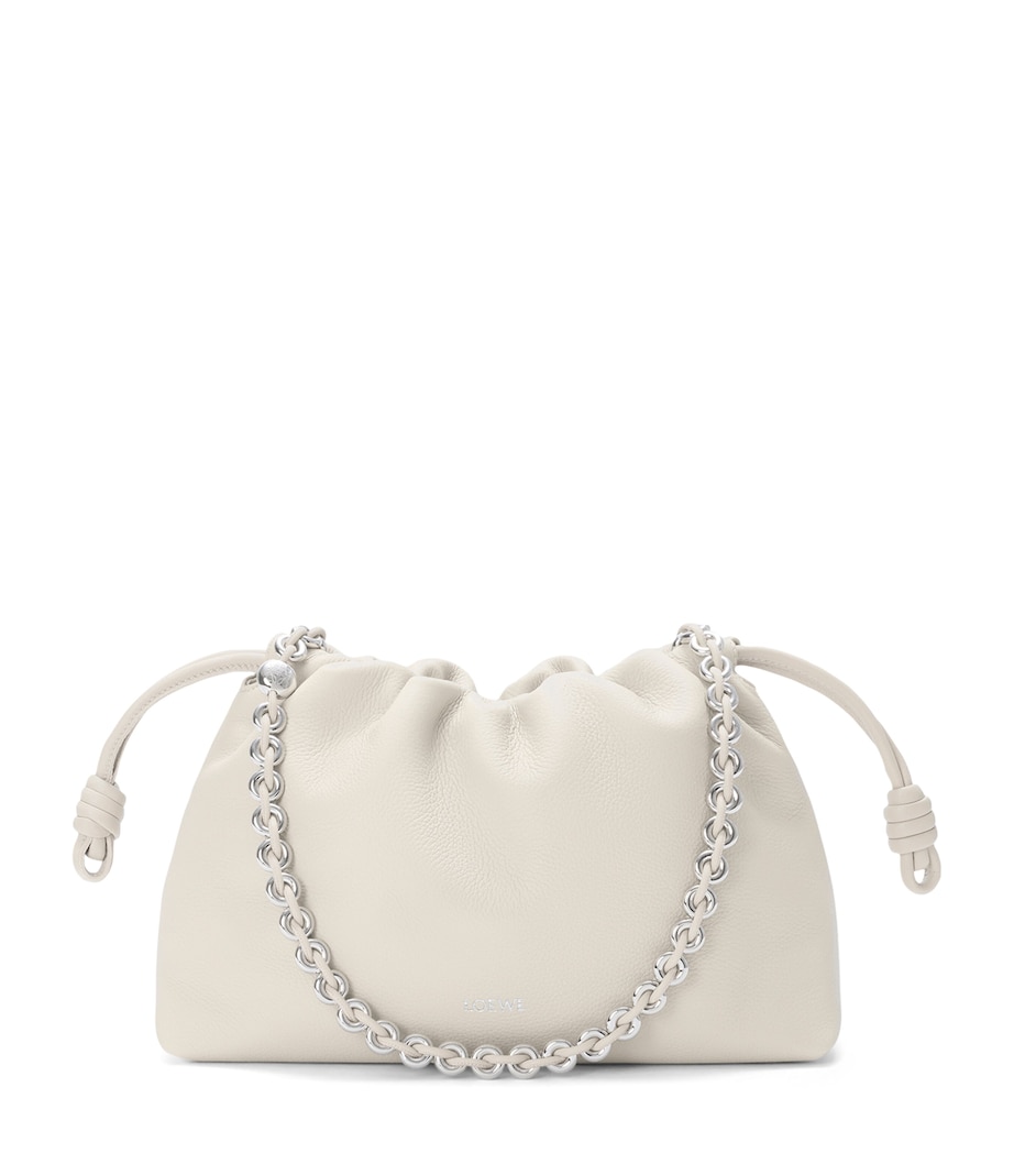 LOEWE Medium Leather Flamenco Purse Soft White Image 1