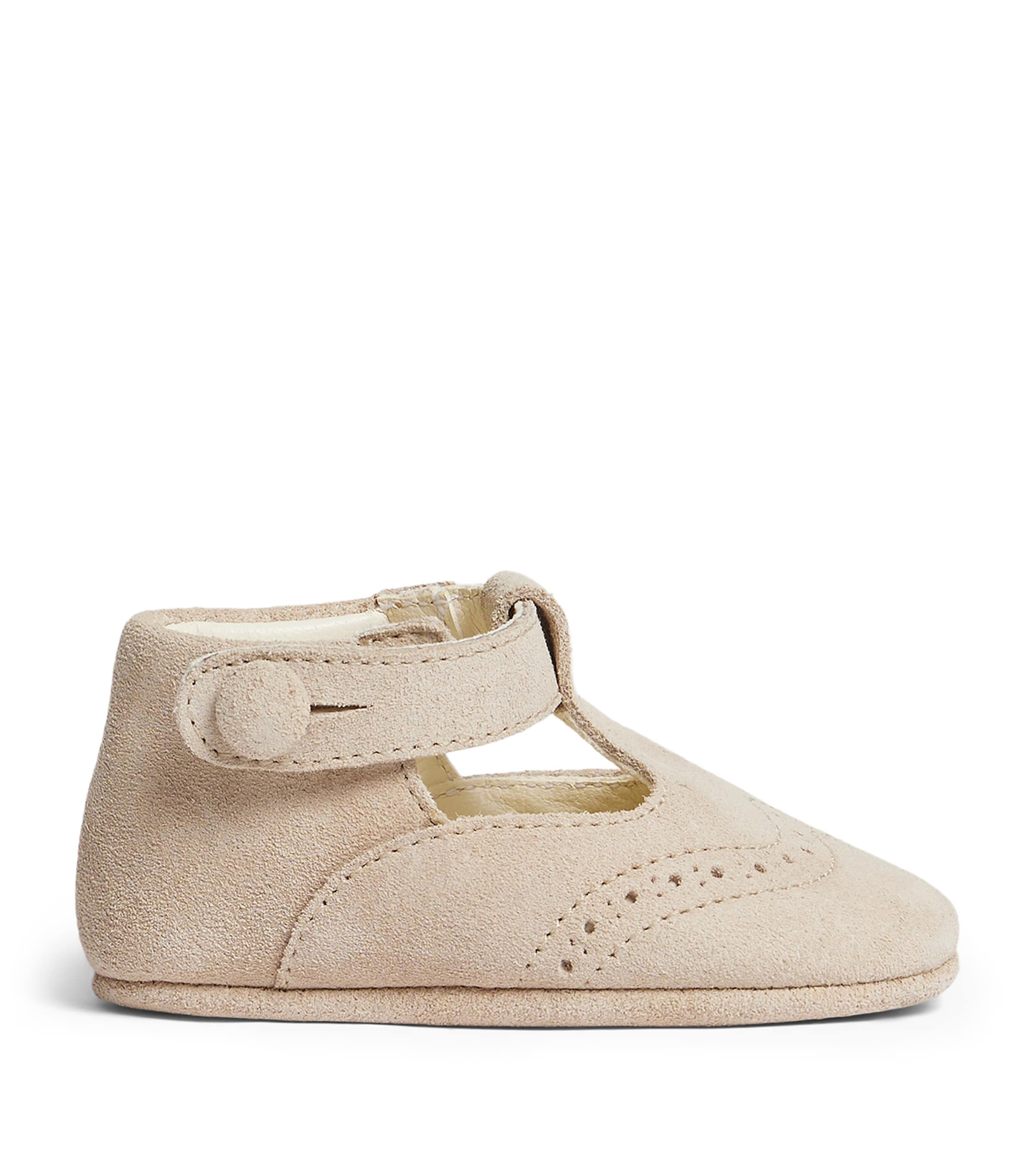 Bonpoint Leather Crib Shoes Beige Image 1
