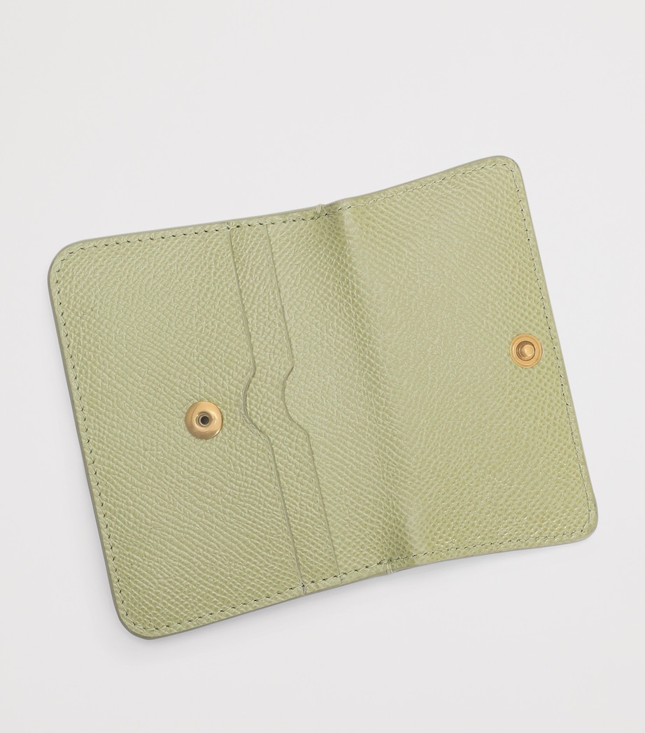 Dolce&Gabbana Calfskin Dauphine Card Holder Sage Green Image 3