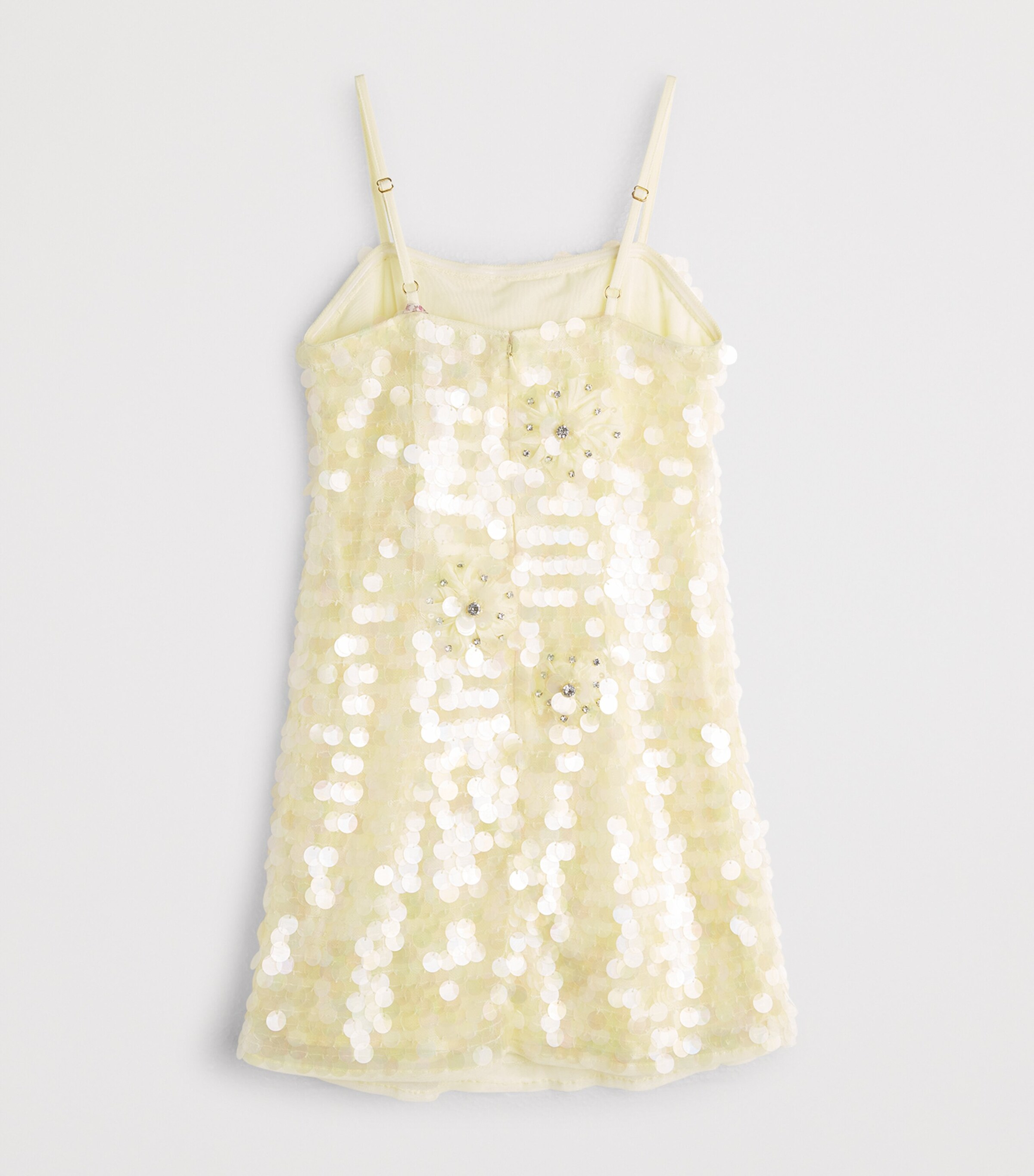 LoveShackFancy Sequinned Camira Dress (8-14 Years) Pallepalest Lemon Image 2