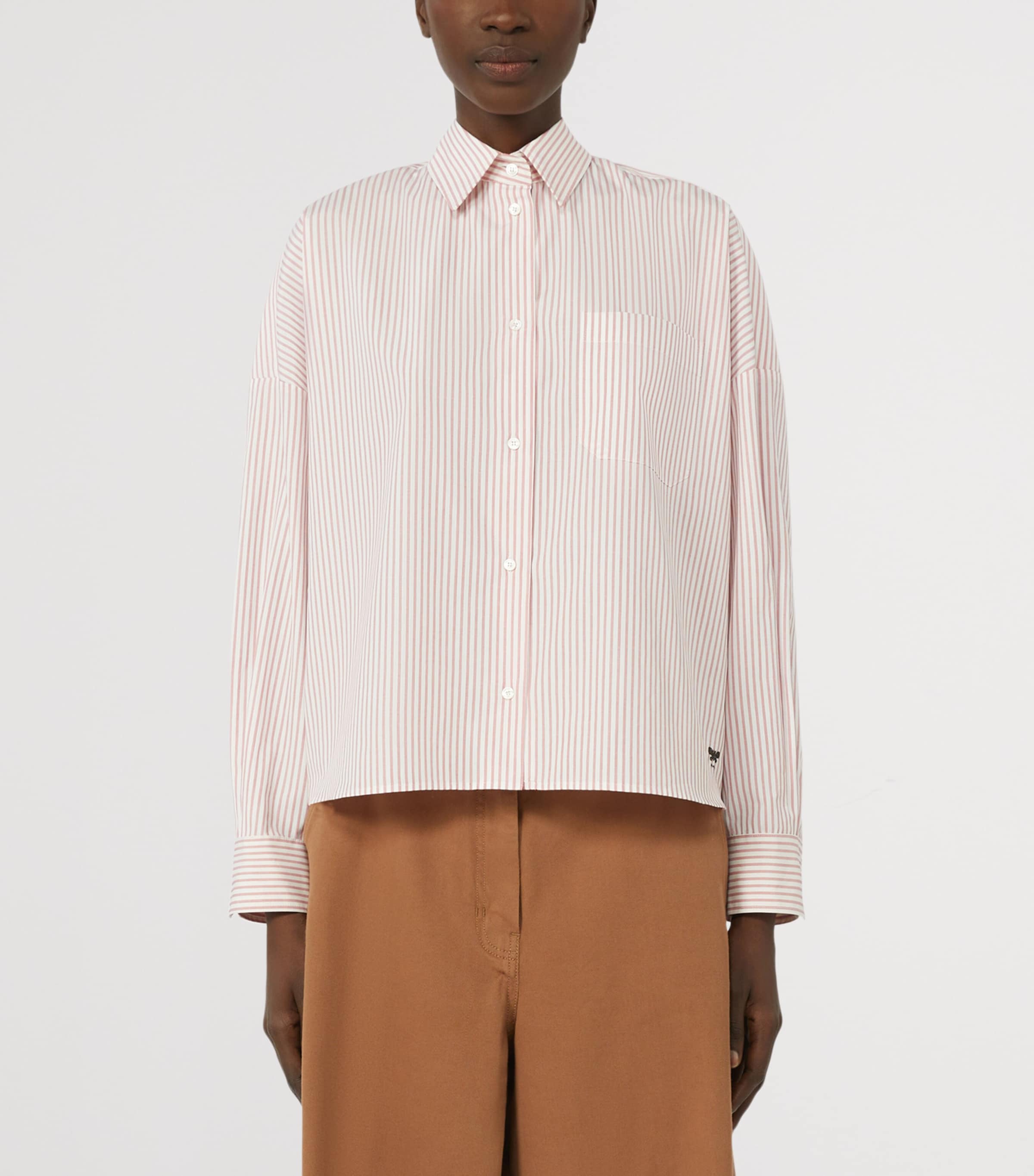 Weekend Max Mara Pink Cotton Striped Oversized Shirt | Harrods US