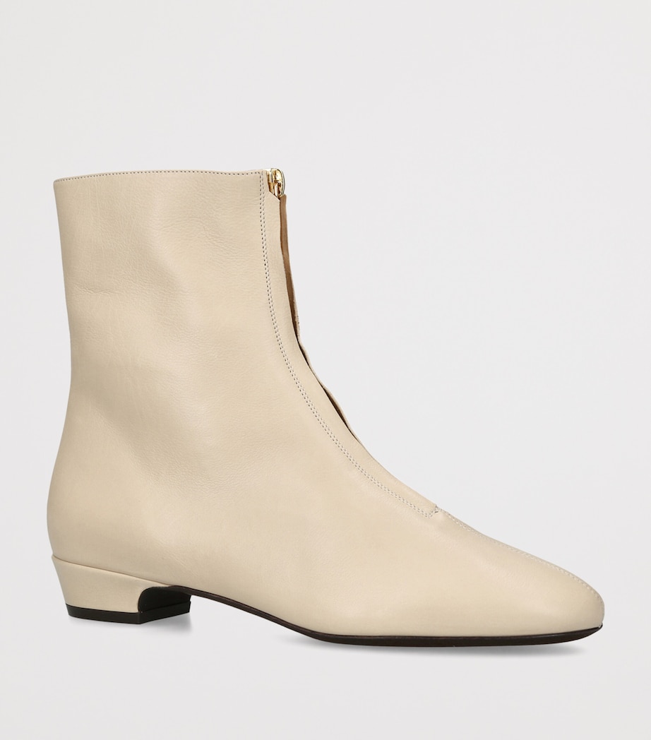Herbert Levine Leather Easy Does it Ankle Boots Bone Image 2