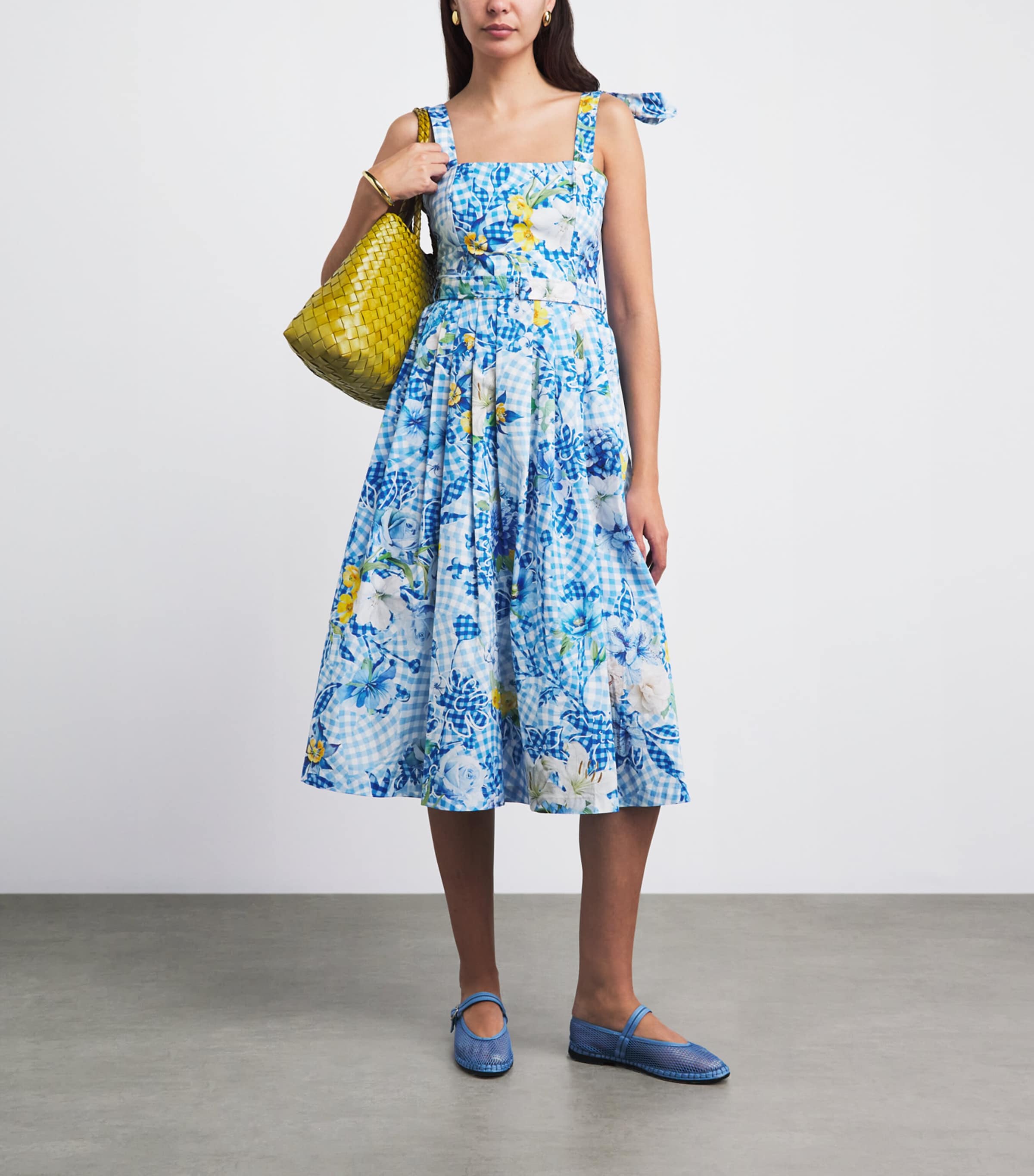 Mary Katrantzou Womens Cotton-Blend Wrap-Tie Top Fleur Blubry Aop Image 2
