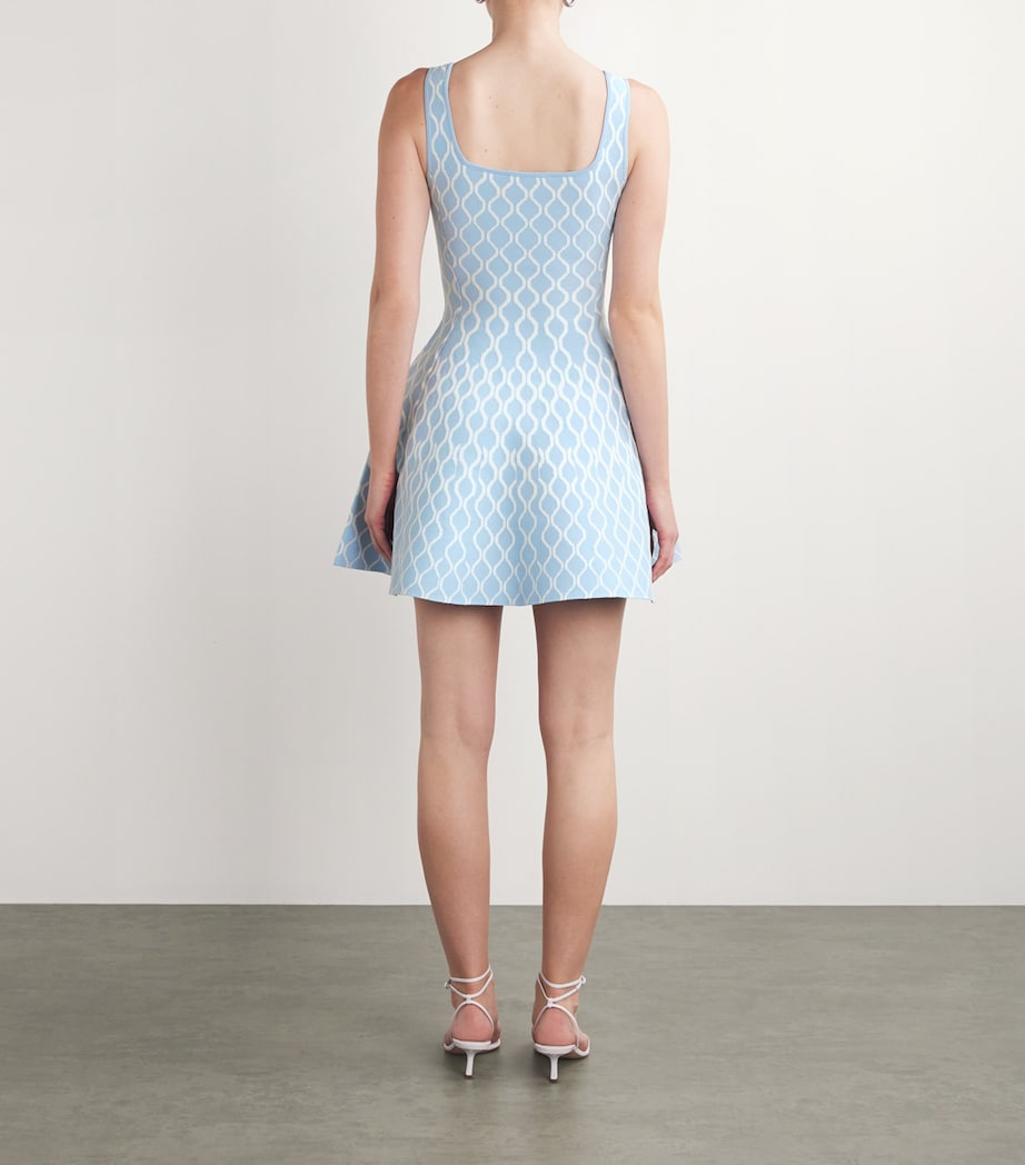 Maje Womens Jacquard Mini Dress Blue/white Image 3