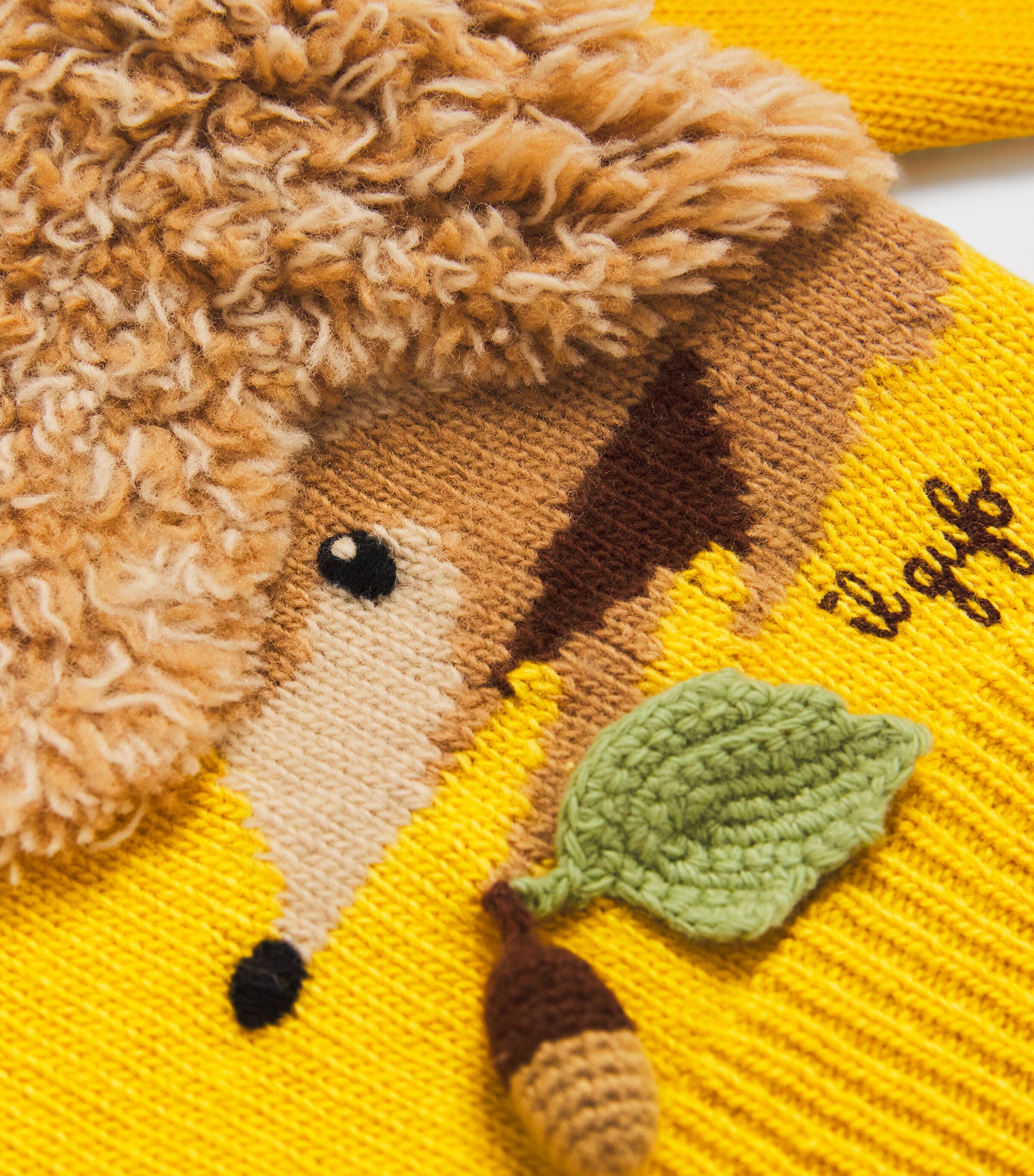 Merino Wool Hedgehog Sweater (6-36 Months) 224MAPLE YELLOW Image 3