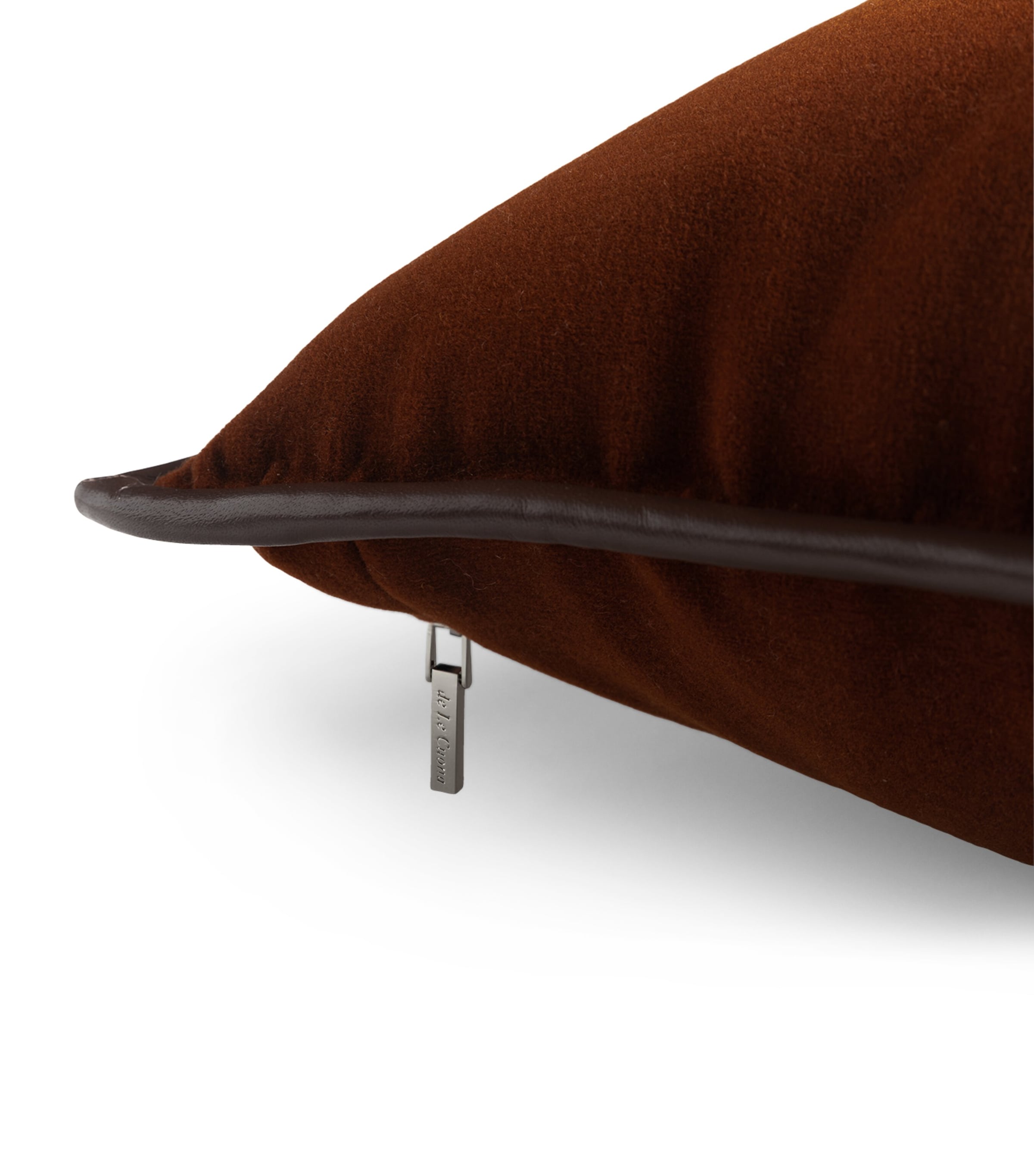 De Le Cuona Merino Velvet Cushion (55cm x 55cm) Pumpkin Image 3