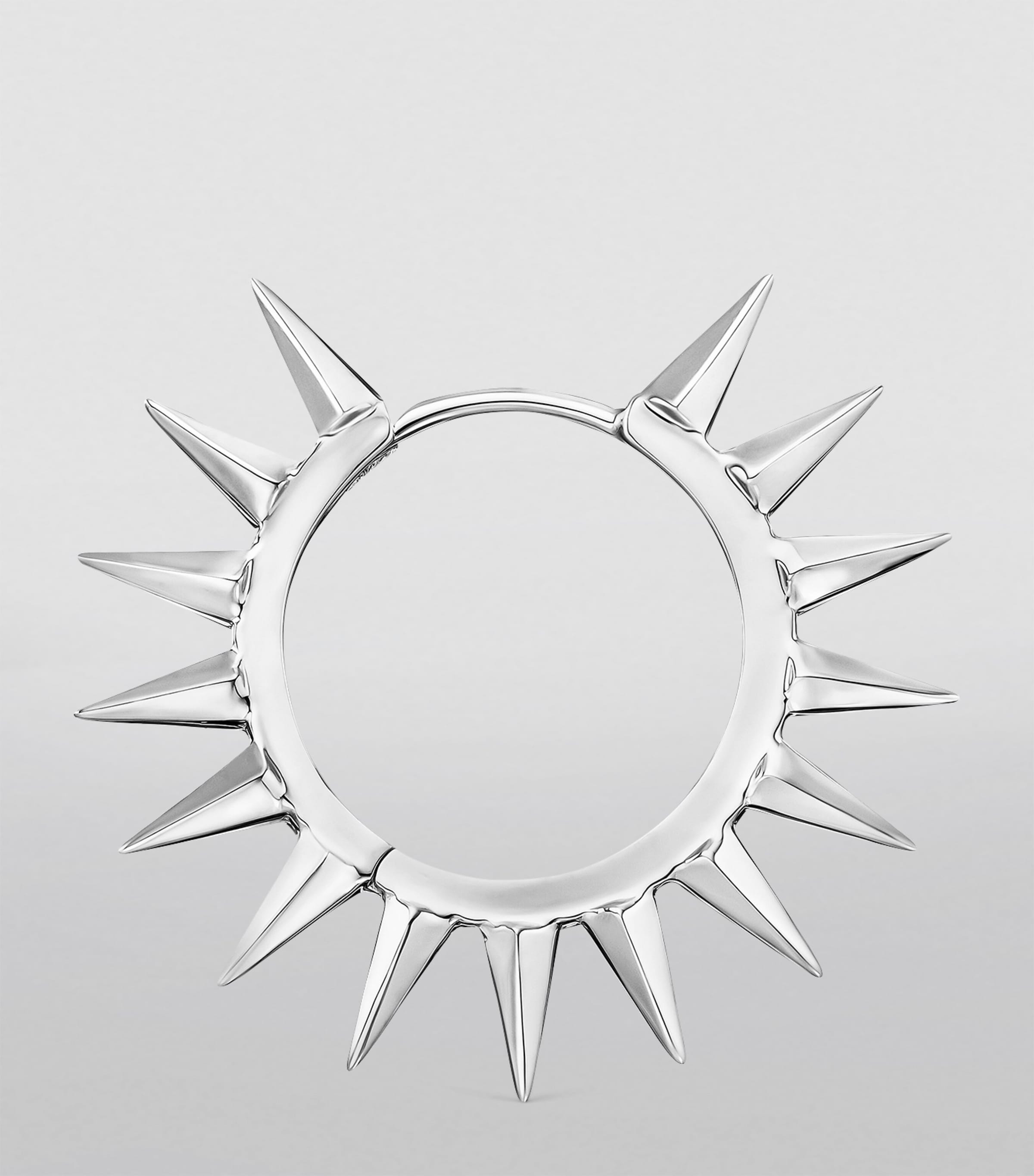 White Gold Metal Mohawk Hoop Earring (11mm) WHITE GOLD Image 4