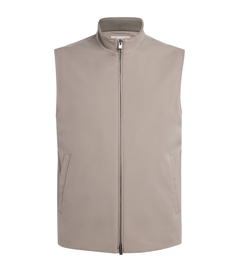 Agnona Mens Technical Fabric Gilet Warm Grey Grey Image 1