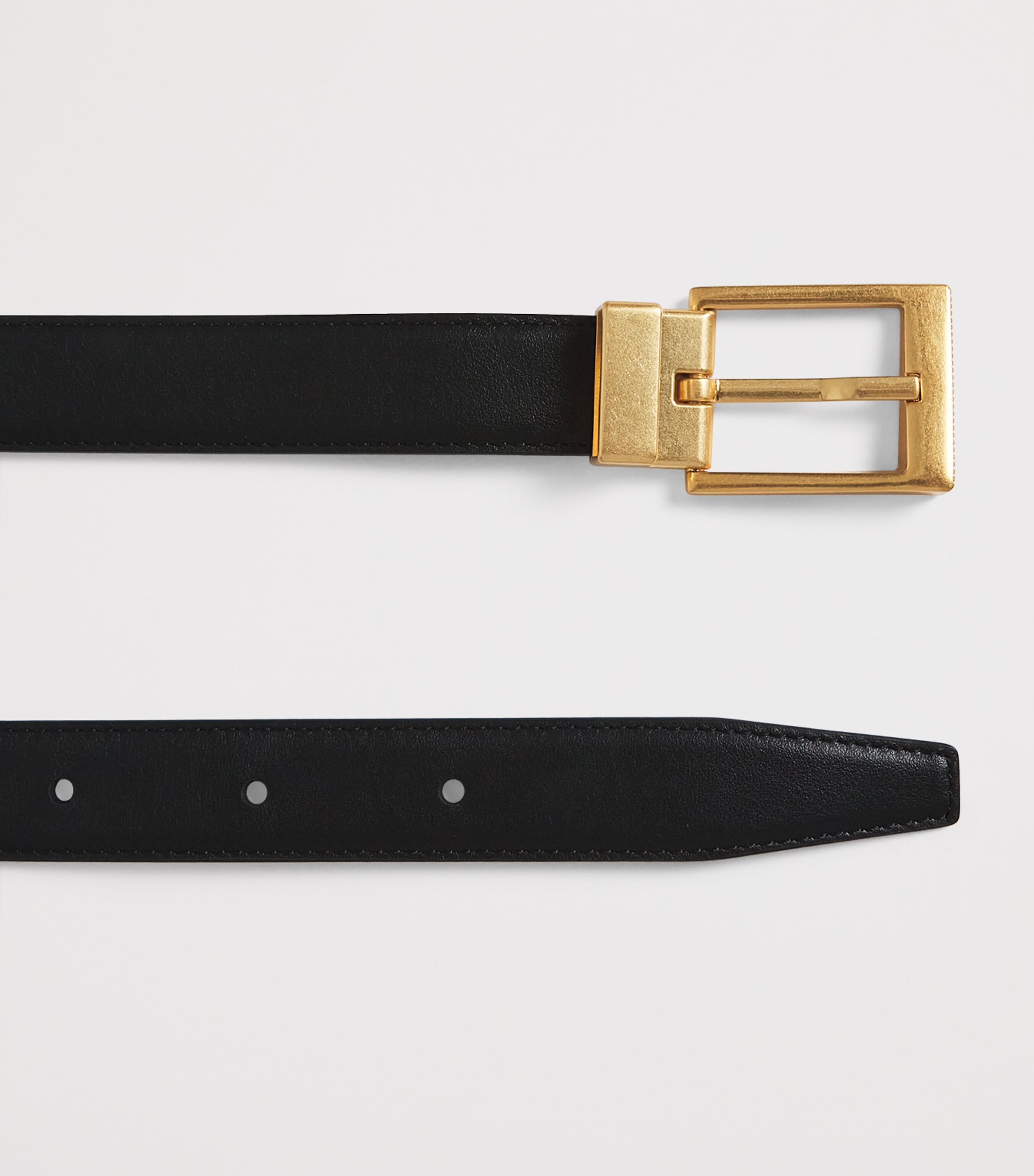 Leather Lloyd Belt BLACK/GOLD Image 4