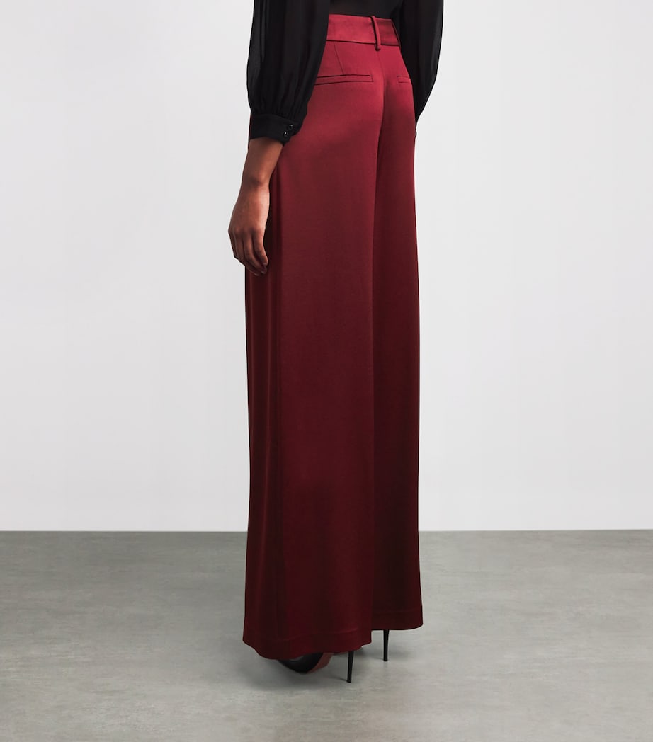Satin Kennedy Wide-Leg Trousers I606 OXBLOOD Image 4