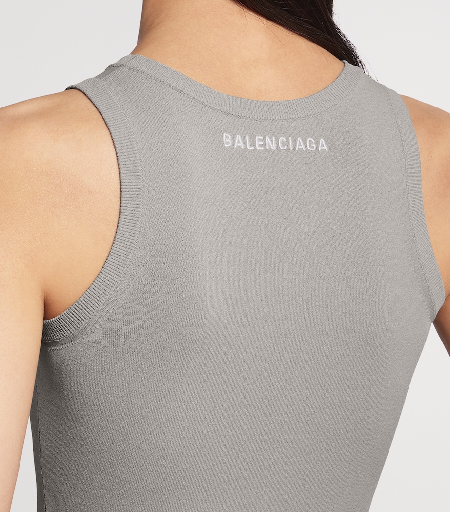 Balenciaga Womens Ribbed Logo Tank Top Image 6