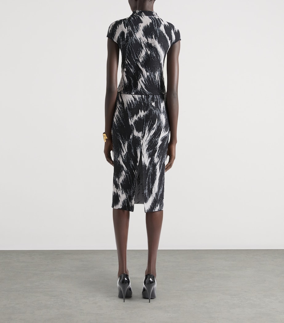 Animal Jacquard Pencil Midi Skirt GREY MIX Image 3