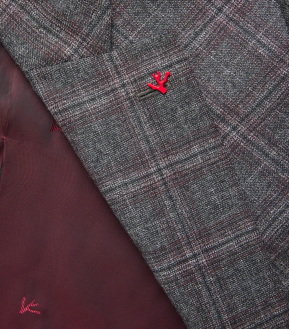 Isaia Mens Wool Check Capri 2-Piece Suit Image 6