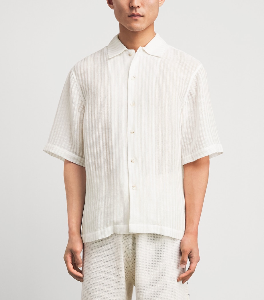 COMMAS Mens Sheer Short-Sleeve Shirt White Image 4