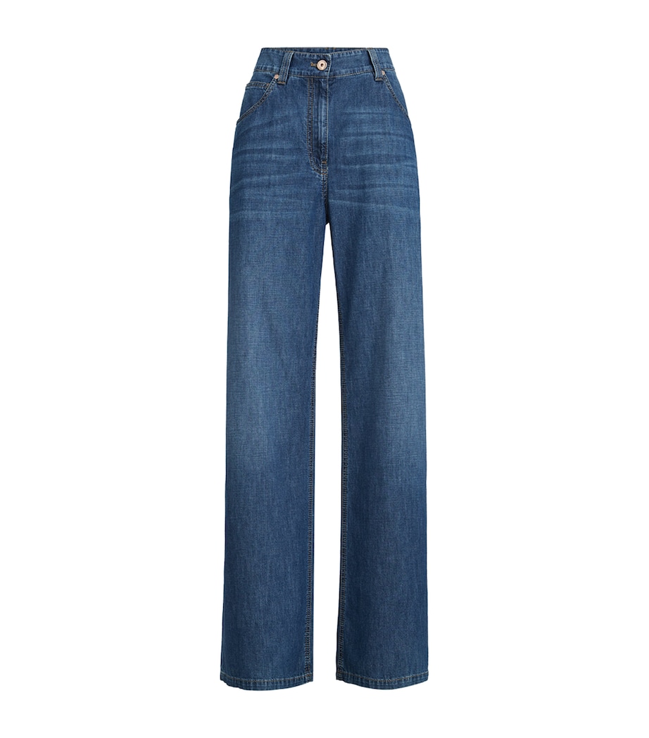 Brunello Cucinelli Womens Monili-Embellished Straight Jeans Image 1
