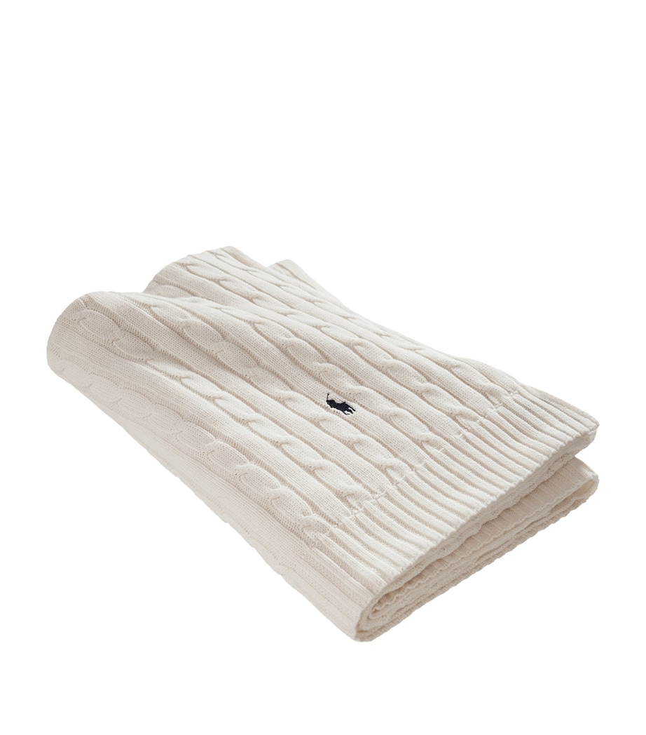 Cable Throw (180cm x 130cm) WHITE Image 1