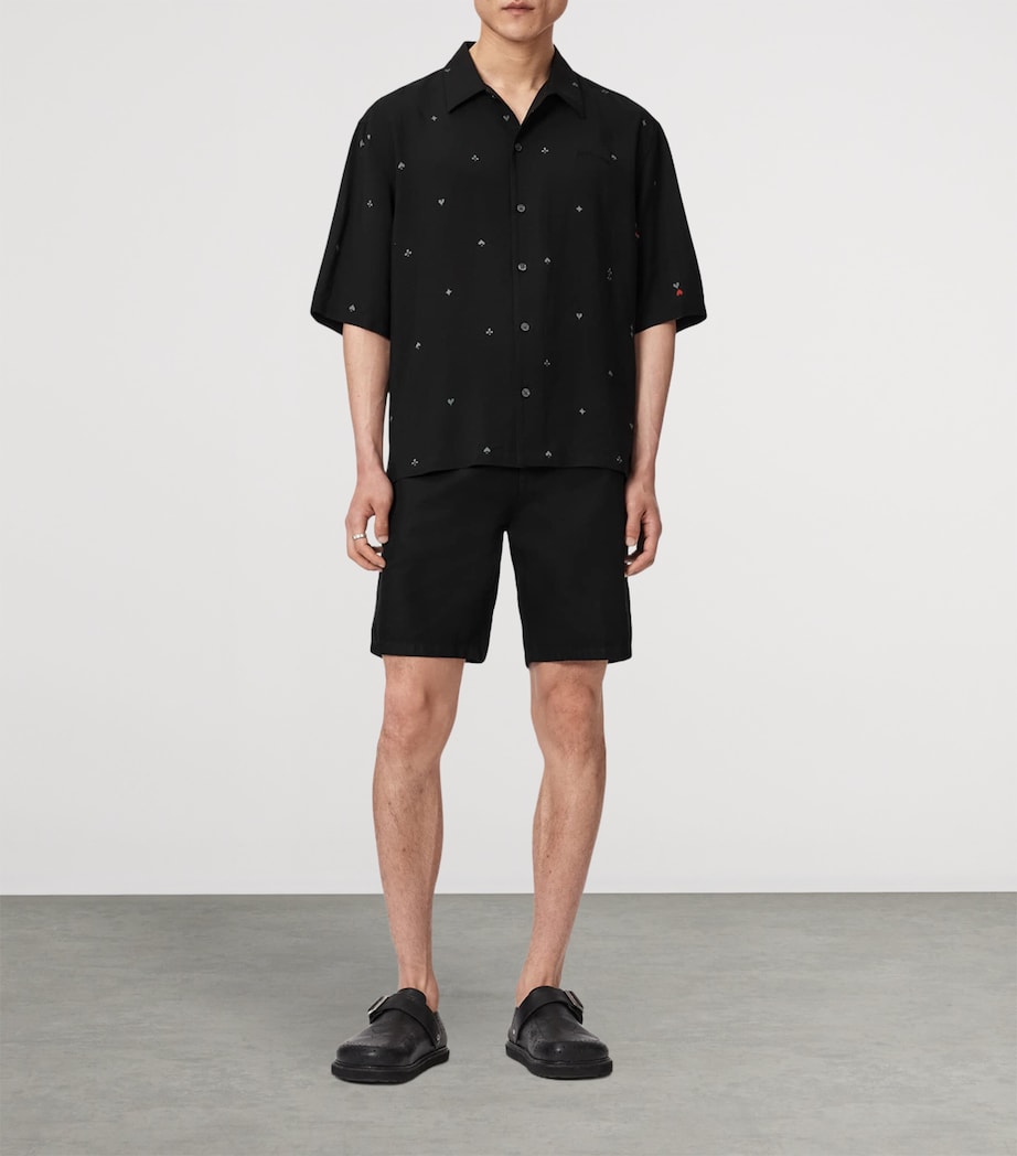 AllSaints Mens Short-Sleeve Cardsuit Shirt Black Image 2